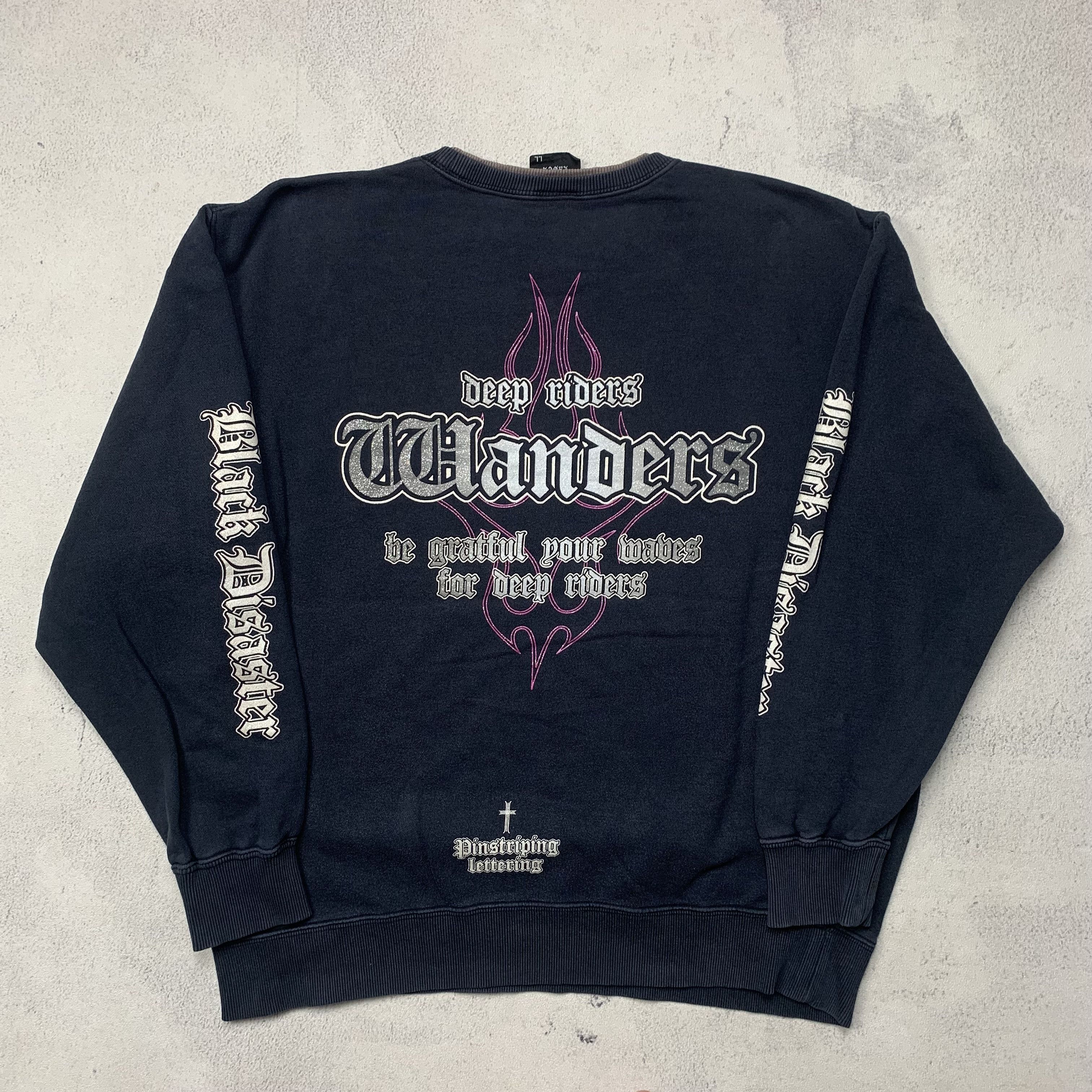 Japanese Brand Modern Label Pinstrip Deep Riders Sweatshirt Crewneck Y2K Size US L / EU 52-54 / 3 - 1 Thumbnail