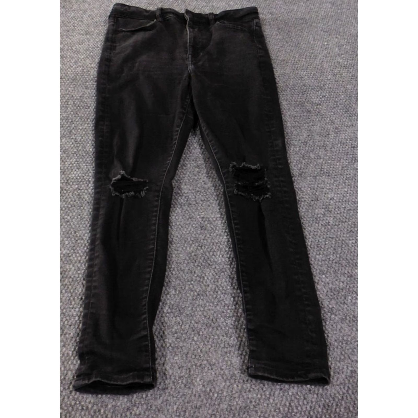 American Eagle Outfitters American Eagle Outfitters Jeans Womens Regular Size 12 Distressed Dark Blue Denim Jegging High Rise Mid Rise 28in Inseam Zipper Size 34" / US 12 / IT 48 - 2 Thumbnail
