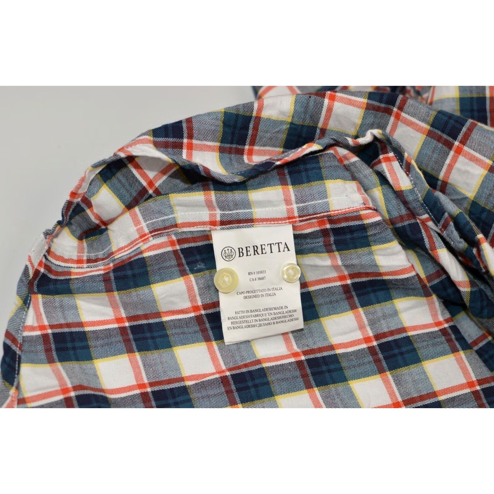 Vintage Beretta Plaid Check Long Sleeve Cotton Button Shirt L Men Size US L / EU 52-54 / 3 - 5 Thumbnail