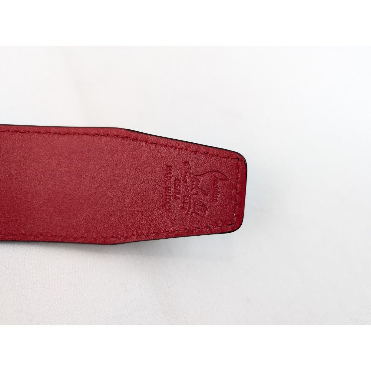 Christian Louboutin o1rshd1 Size: 85 / Happy RUI CL Logo Belt Smoky/Loubi/Silver Size 34 - 7 Thumbnail