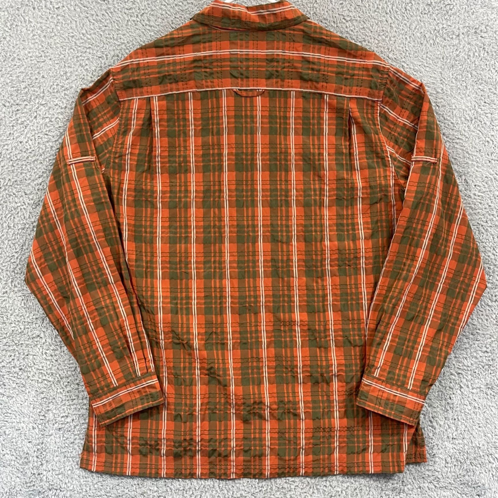 Vintage VINTAGE LL Bean Shirt Mens Large Orange Casual Button Plaid Check Long Sleeve Nylon Size US L / EU 52-54 / 3 - 5 Thumbnail