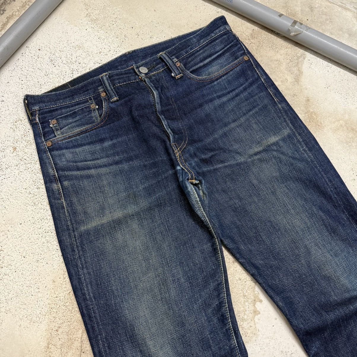 Full Count & Co. Selvedge Full Count Distress Indigo Chainstitch Denim Pants Size US 30 / EU 46 - 4 Thumbnail