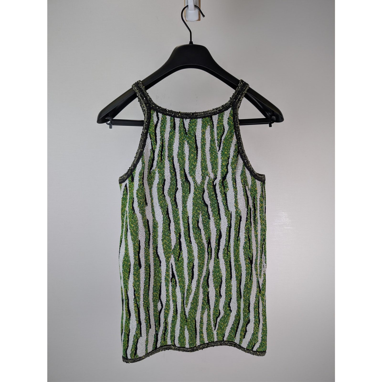 Bottega Veneta o1rshd1 Animal Jacquard Tank Top in Green / White Size US L / EU 52-54 / 3 - 15 Thumbnail