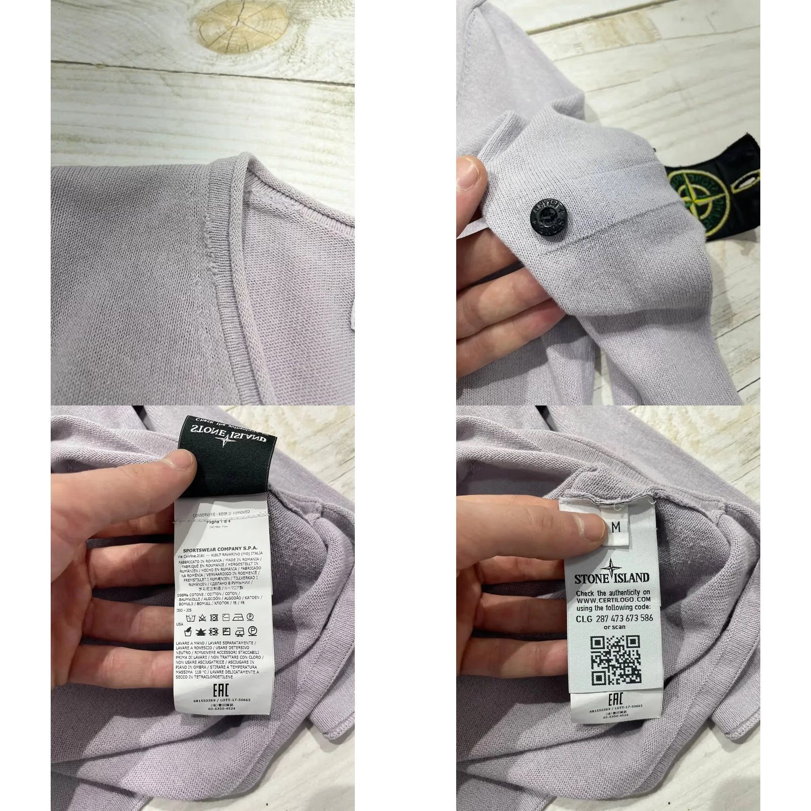 Stone Island Stone Island Sweater Jumper V-Neck Pink Men Size M 2018 Size US M / EU 48-50 / 2 - 8 Thumbnail