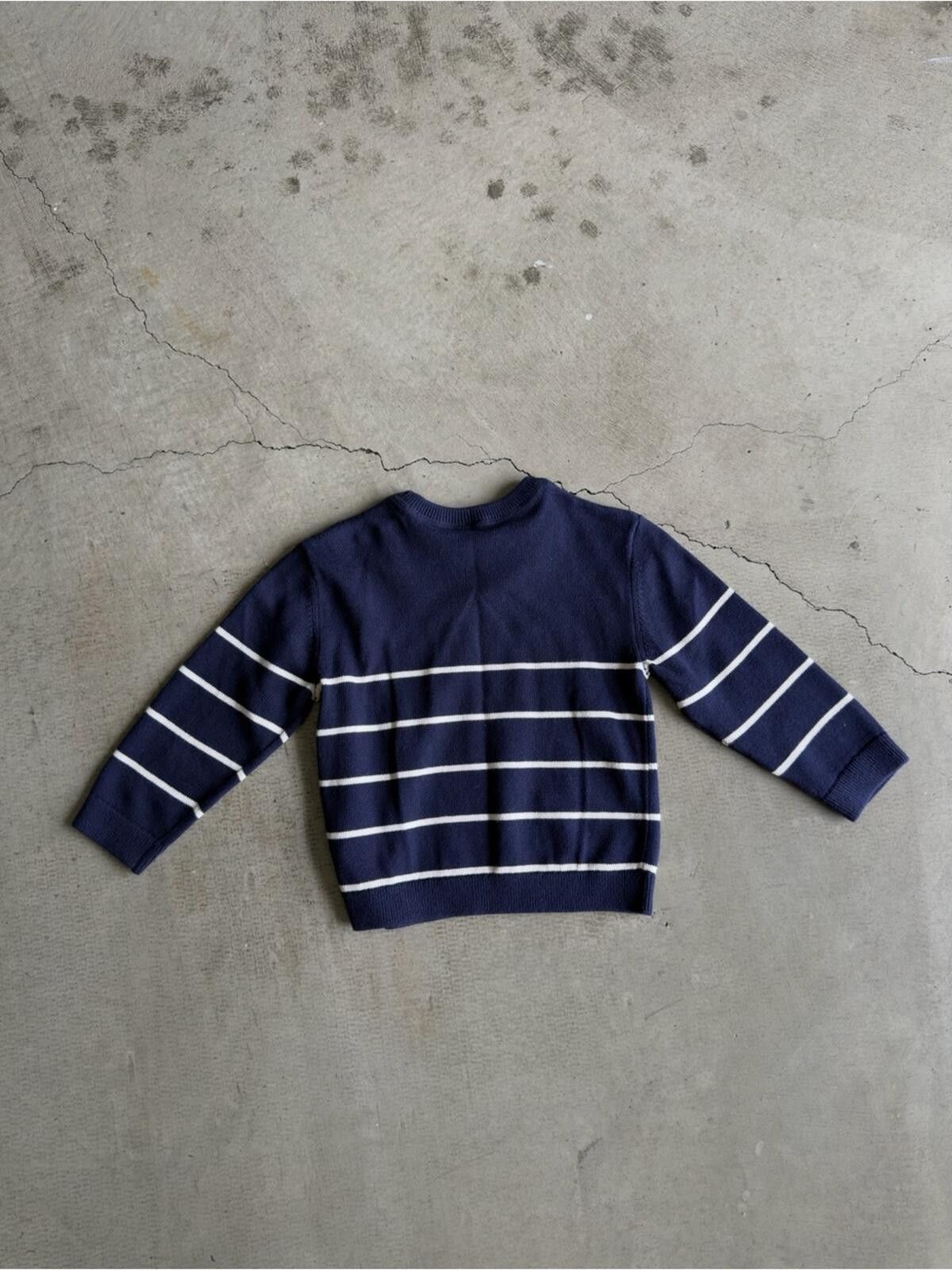 Gap Baby Gap / Stripe Crew Bear Sweater / Navy 2Y Size US XXS / EU 40 - 10 Thumbnail