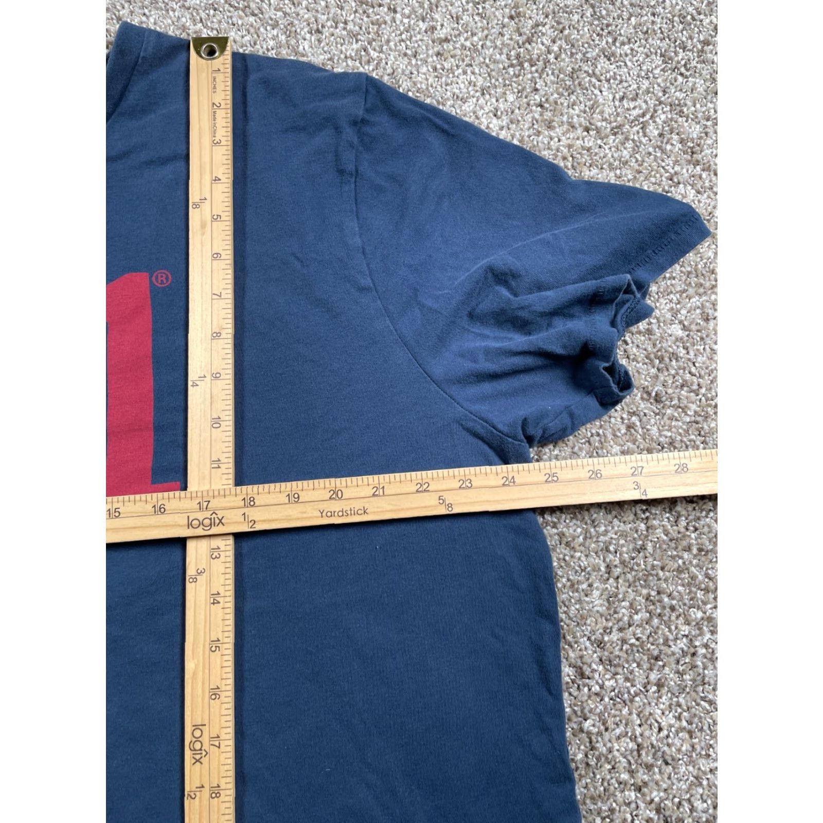 Levi's VINTAGE Levi's 501 T-Shirt Shirt Men 3XL Dark Blue Graphic Print Retro Cotton Size US XXL / EU 58 / 5 - 6 Thumbnail