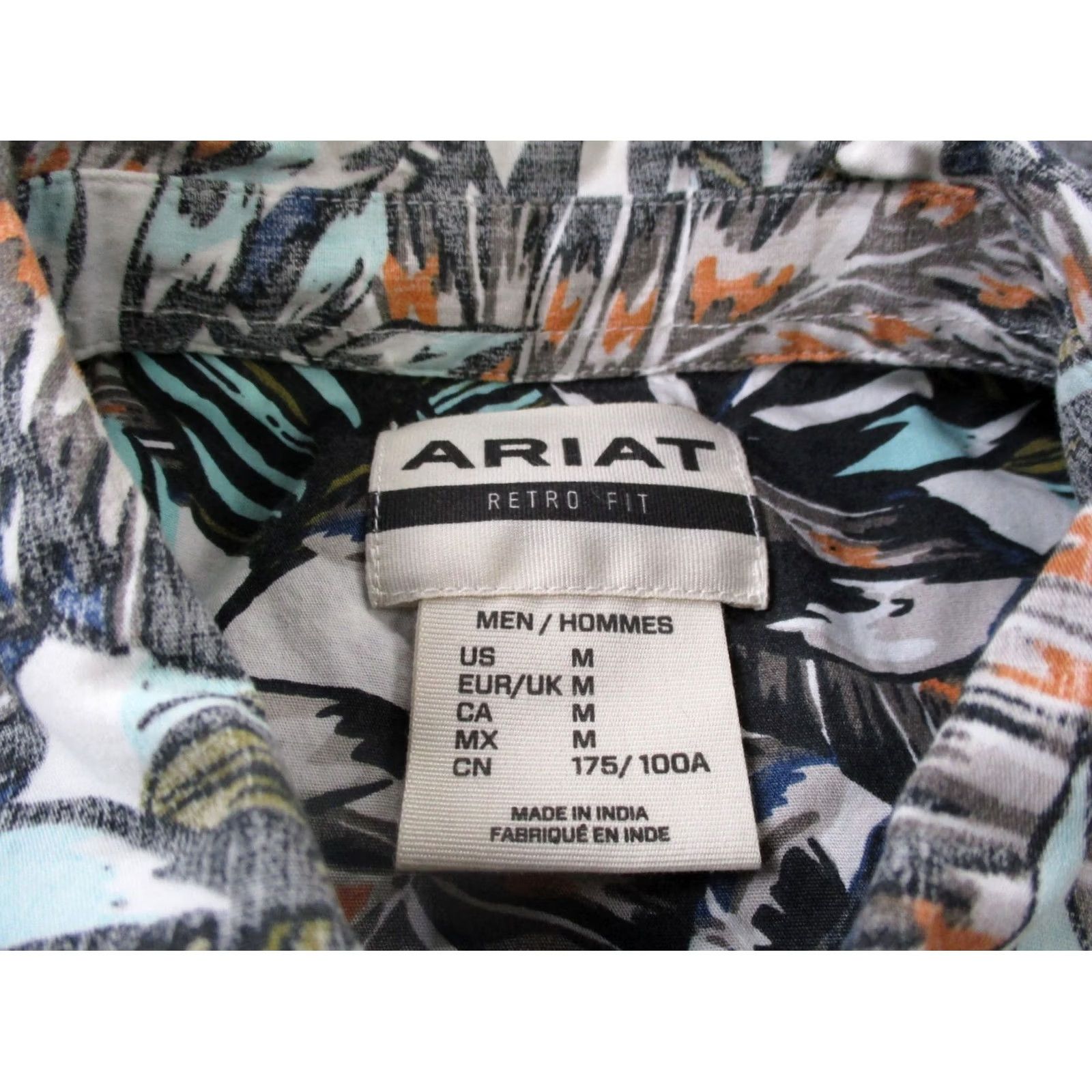 Ariat Ariat Shirt Men M Leaf Floral Retro Fit Western Pearl Snap Cowboy Hawaiian Size US M / EU 48-50 / 2 - 6 Thumbnail