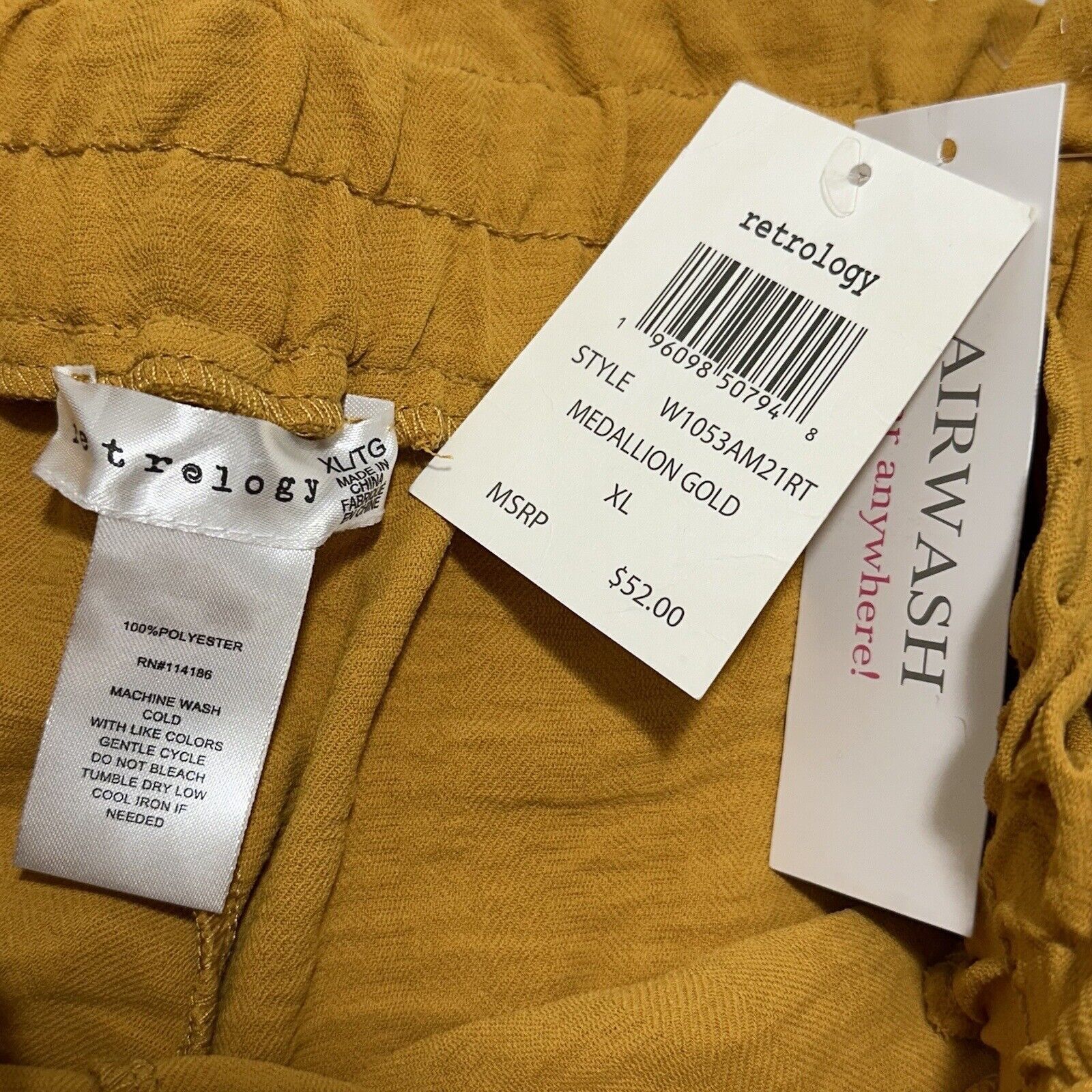Other Retrology XL Medallion Gold Yellow Paperbag Shorts 5" Inseam Size 40" / US 18 - 5 Thumbnail