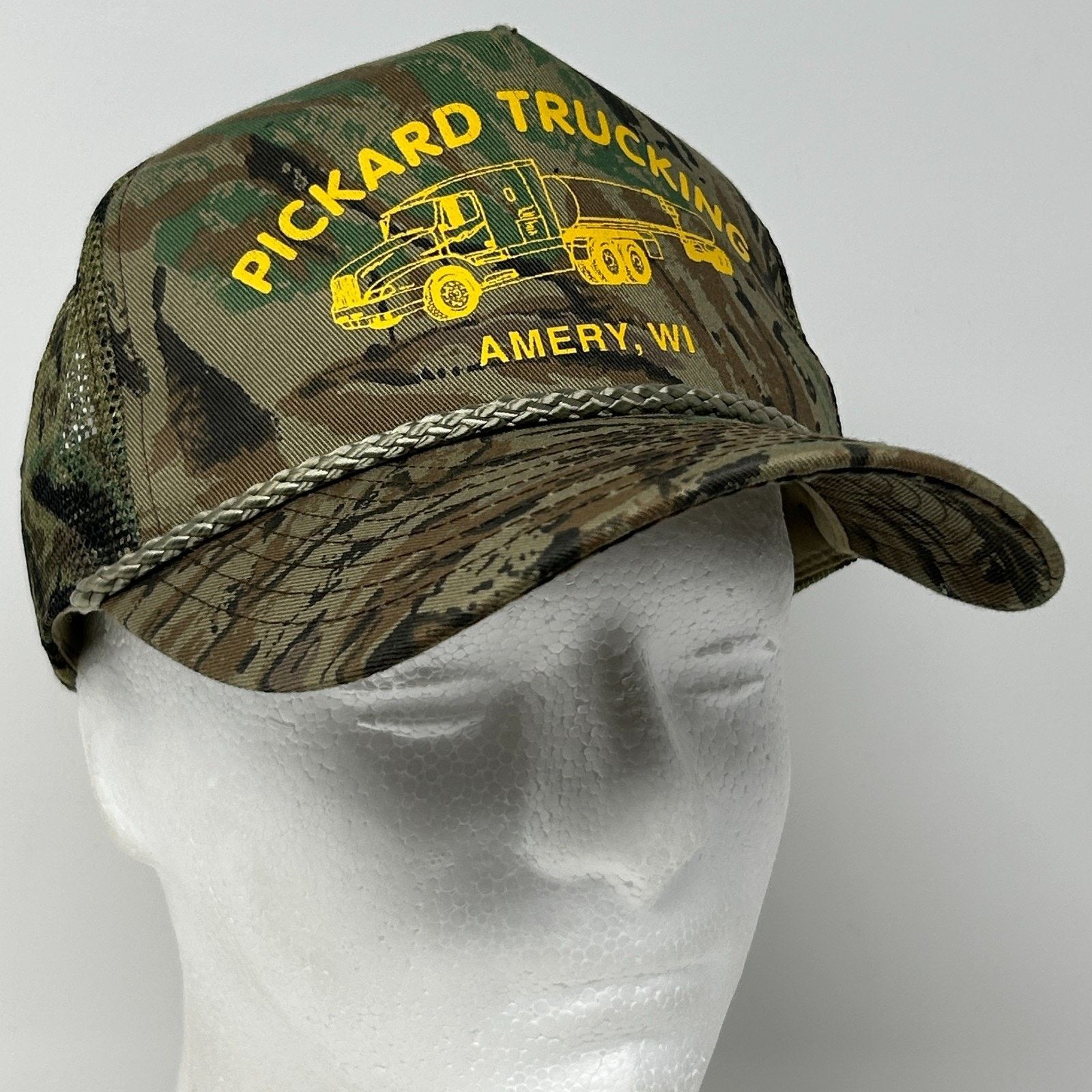 Vintage Vintage 90s Pickard Trucking Trucker Hat Baseball Cap Camo Size ONE SIZE - 9 Thumbnail