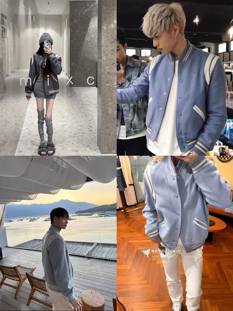 Saint Laurent Paris Saint Laurent Paris Wool and Lamb Fur Misty Blue Baseball Size US L / EU 52-54 / 3 - 9 Thumbnail