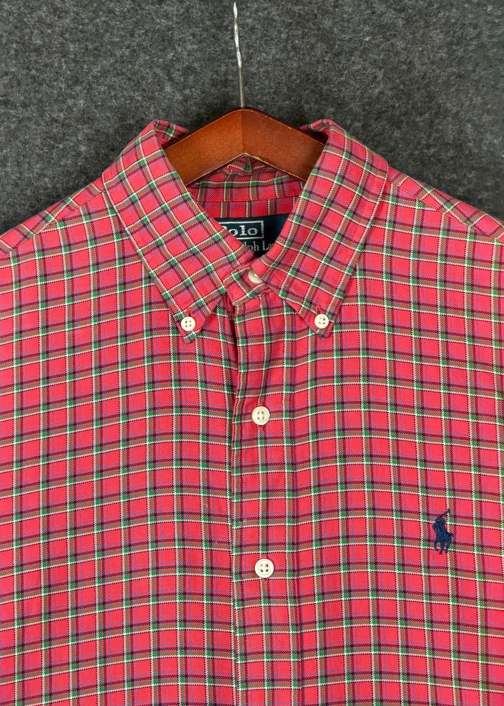 VTG PRL "Custom Fit" Tartan Plaid Button-Down Shirt image 6