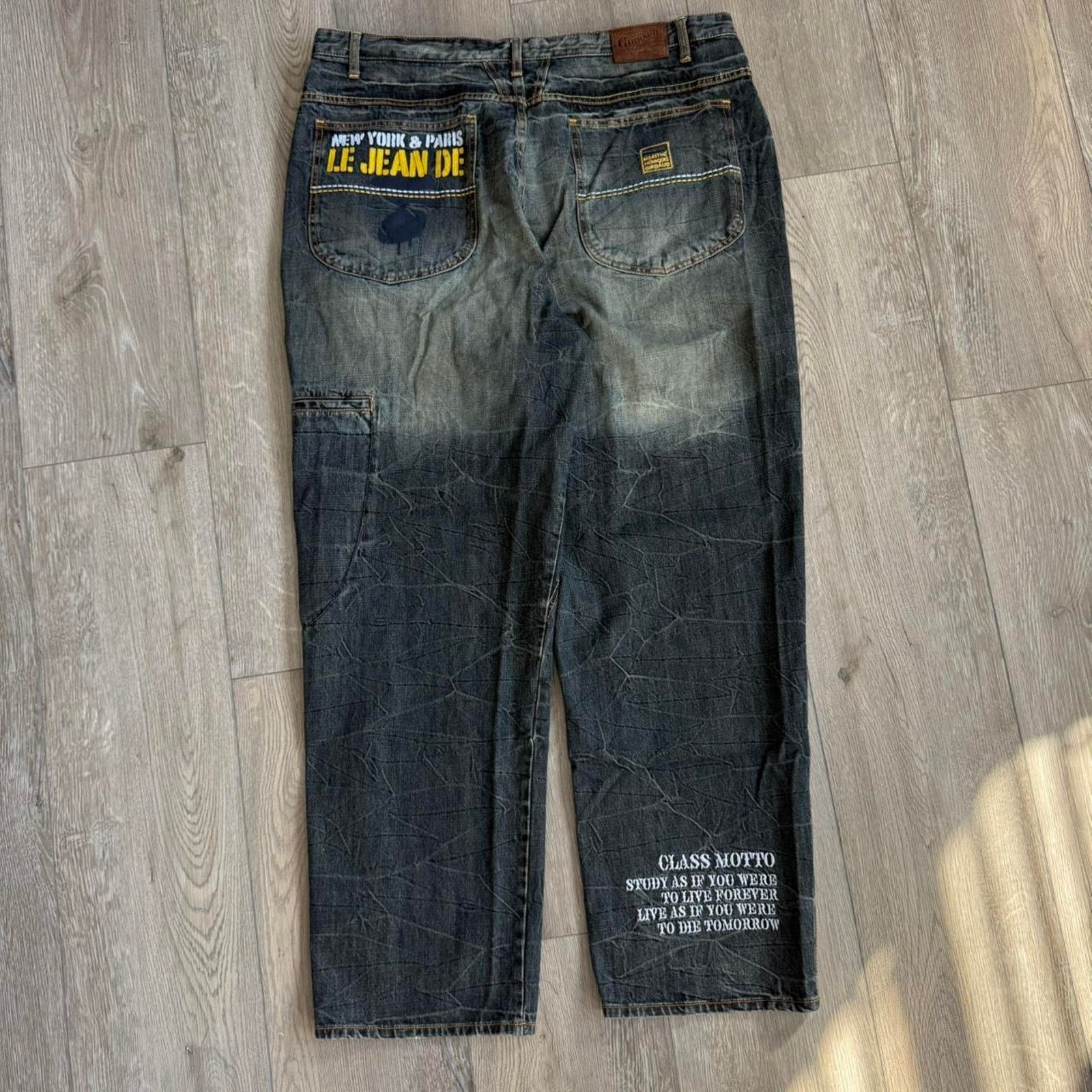 Marithe + Francois Girbaud Vintage MFG super baggy embroidered jeans Size US 44 / EU 60 - 1 Thumbnail