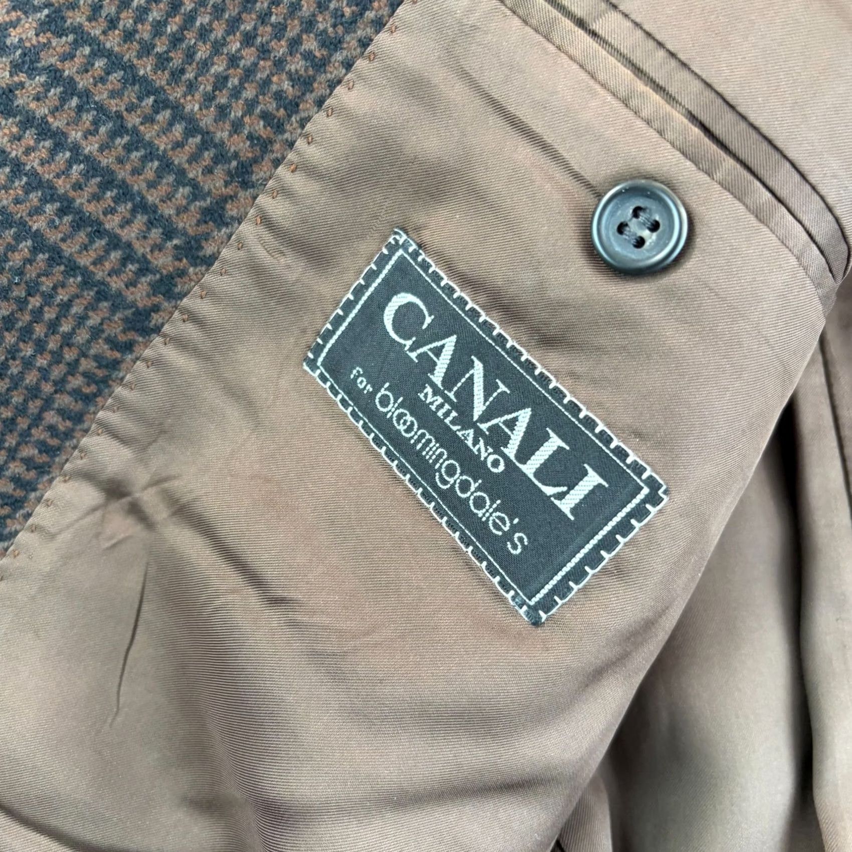 Canali VINTAGE Canali Blazer Men 42 Glen Check Wool Cashmere Notch Lapel Two-Button Front Regular Boat? Size 42R - 2 Thumbnail