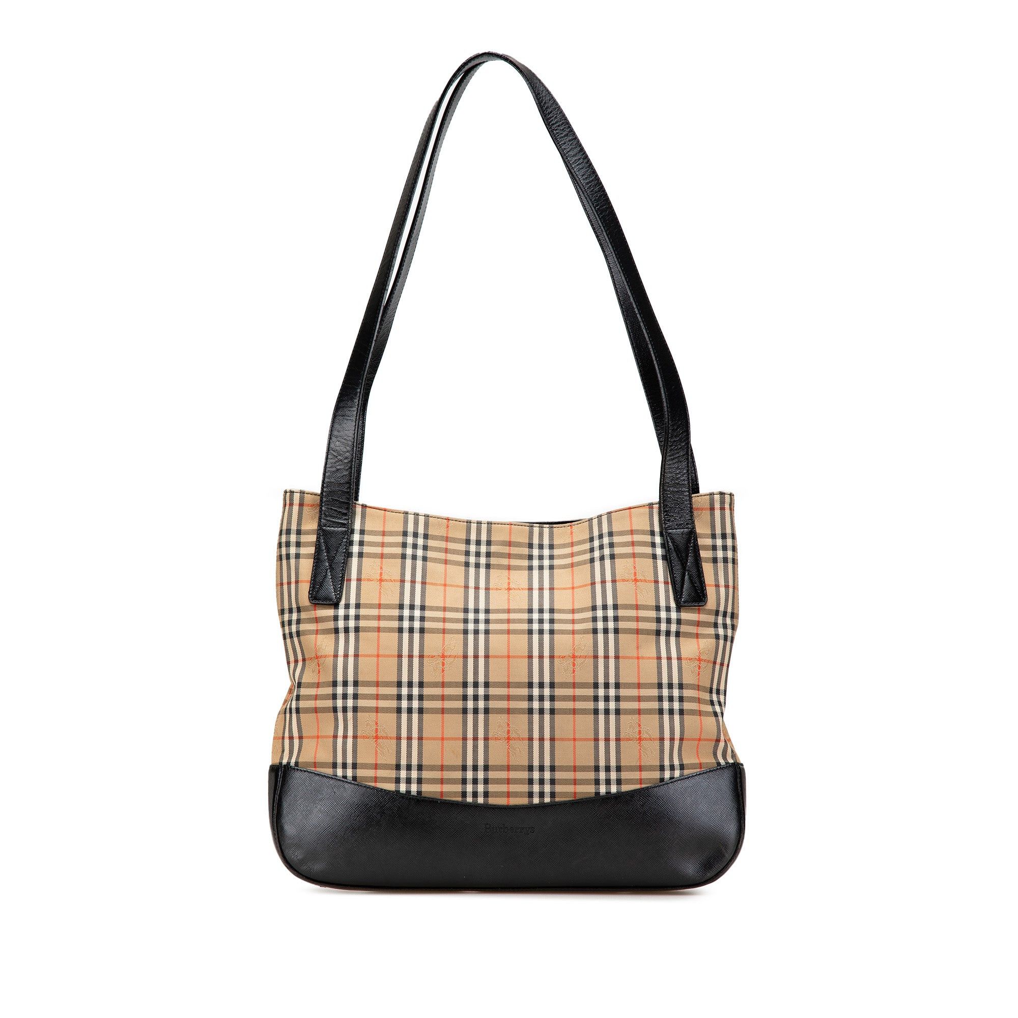 Burberry Burberry Haymarket Check Canvas Tote Brown Size ONE SIZE - 1 Thumbnail