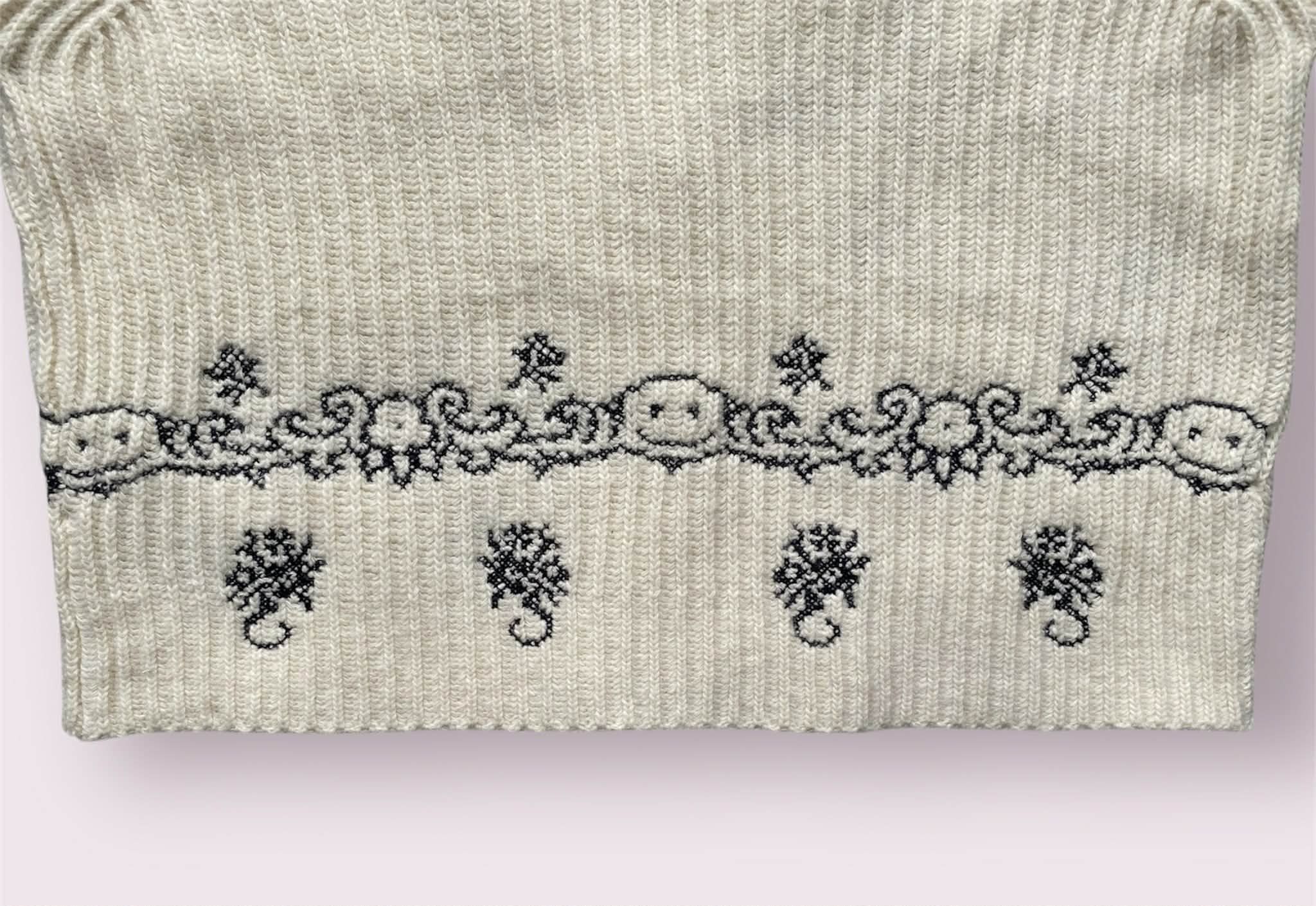 Ganni Ganni Rib Knit Embroidery Cardigan Cream Floral Smiley Size M / US 6-8 / IT 42-44 - 5 Thumbnail