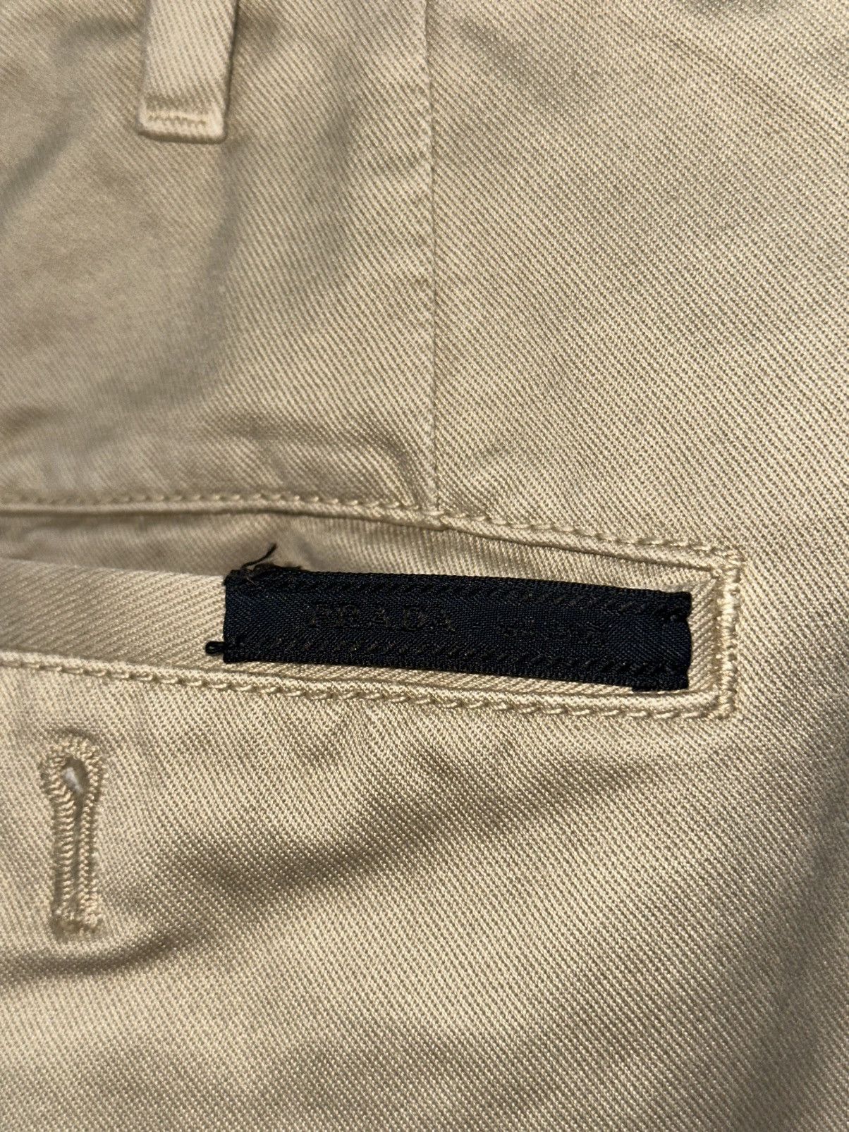 Prada Prada SPH07B Cotton Gabardine Trousers (Khaki) Size 29" - 8 Thumbnail