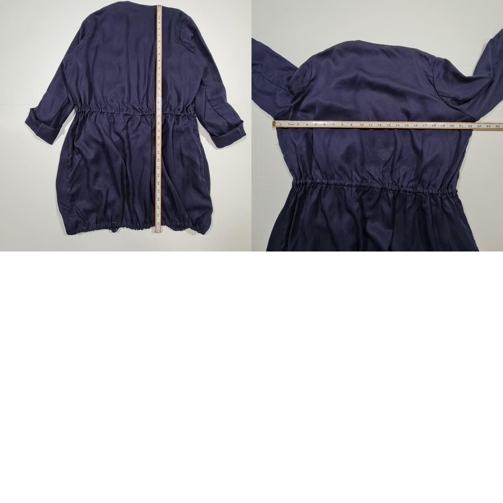 Vintage Phase Eight Womens Jacket Navy Blue XS Waterfall Tie Front Coat Roll Tab Sleeve Size XS / US 0-2 / IT 36-38 - 8 Thumbnail