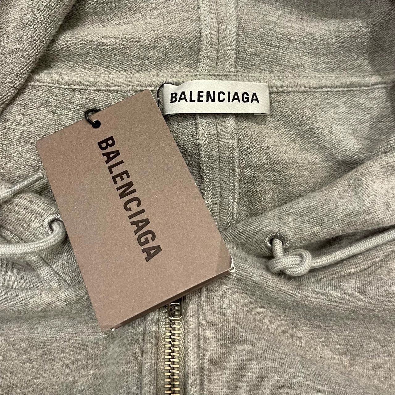 Balenciaga Balenciaga grey small logo silhouette zipper jacket hoodie- Size US XS / EU 42 / 0 - 6 Thumbnail