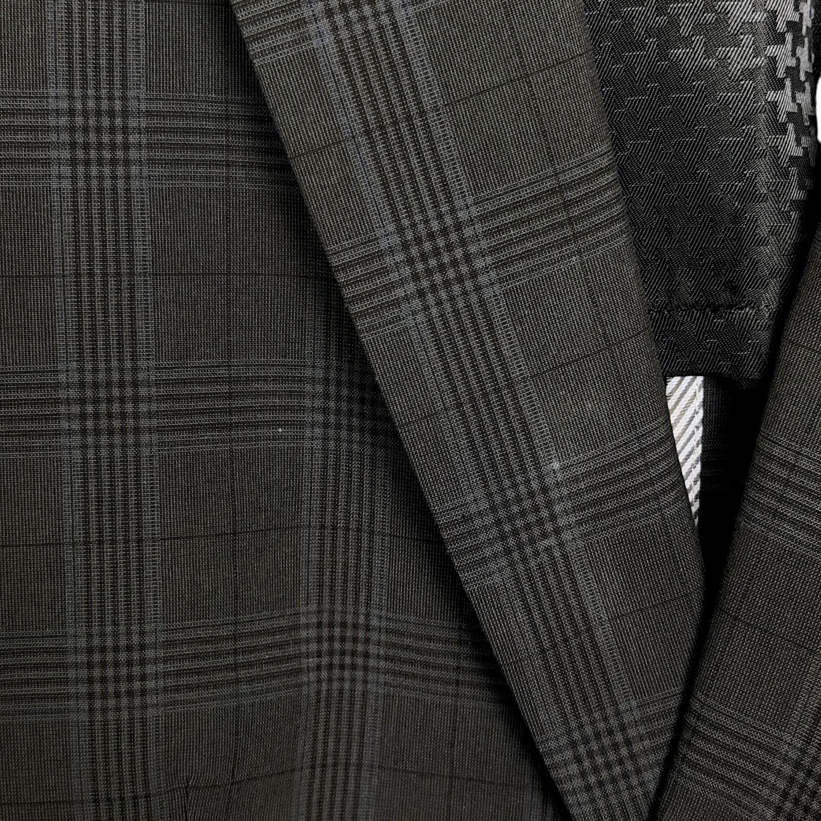 John Varvatos John Varvatos USA Men's 40R Dark Gray Blue Plaid Blazer Size 40R - 4 Thumbnail