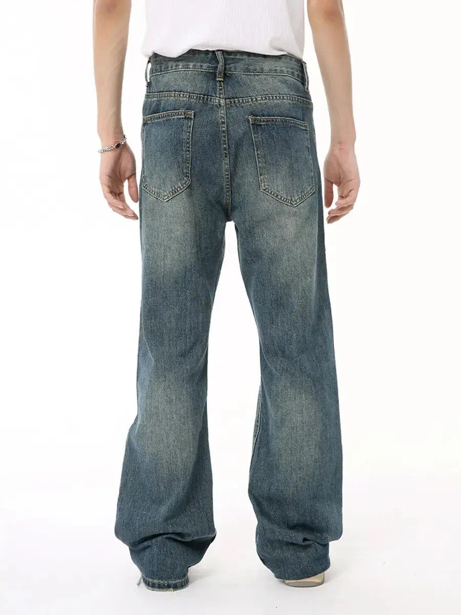 Japanese Brand Retro loose washed micro flared jeans Size US 32 / EU 48 - 4 Thumbnail