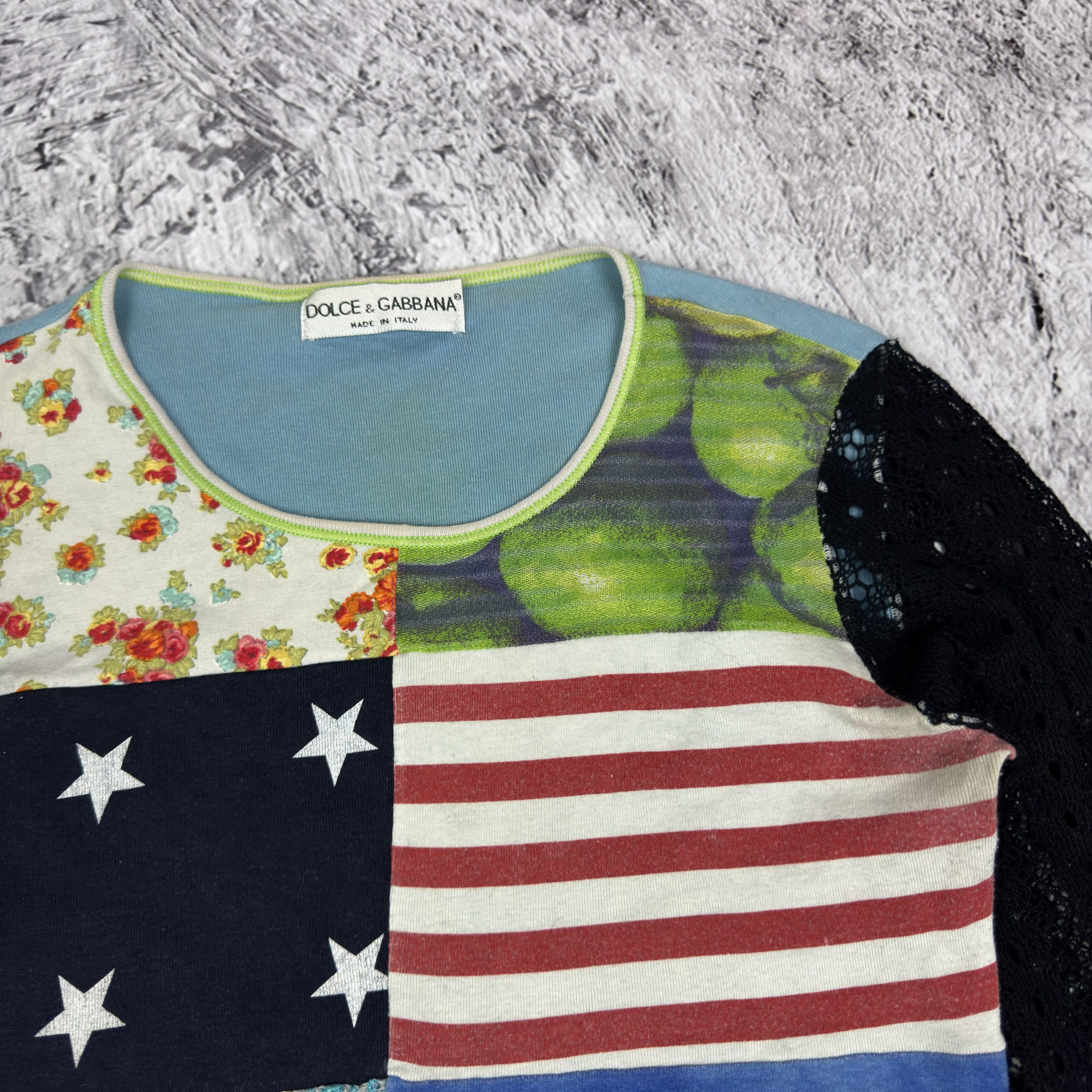 Dolce & Gabbana Dolce & Gabbana 1992 USA Flag Patchwork Longsleeve Size S / US 4 / IT 40 - 4 Thumbnail