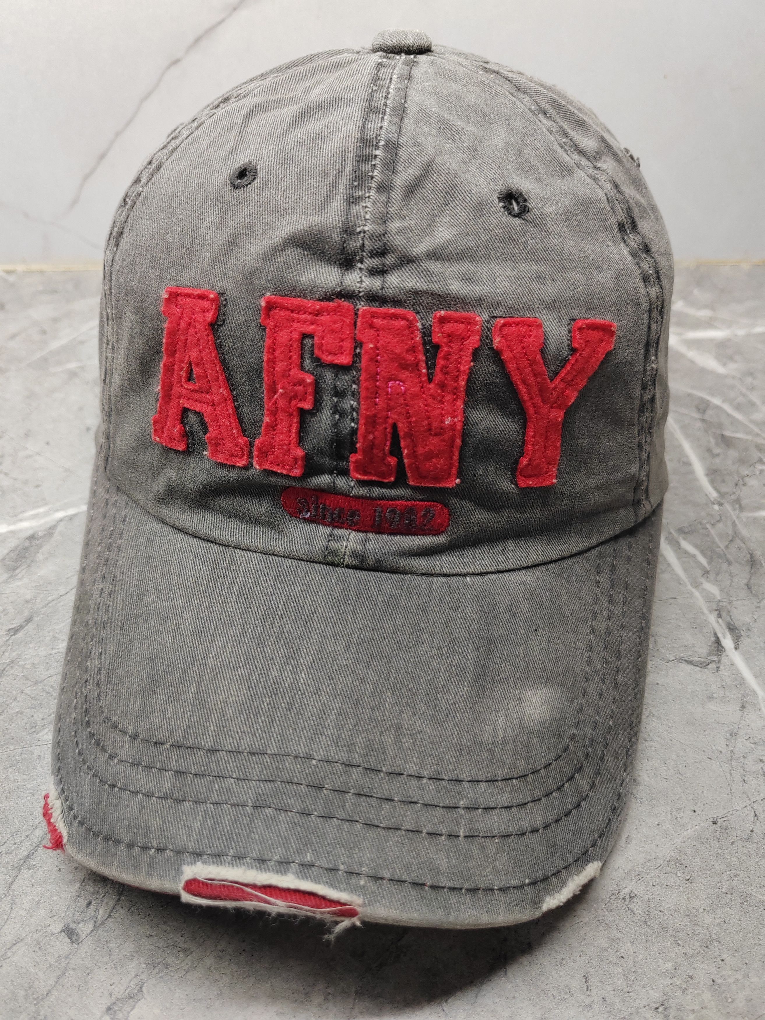 Vintage Vintage AFNY Distressed Style Cap Hat Size ONE SIZE - 1 Thumbnail