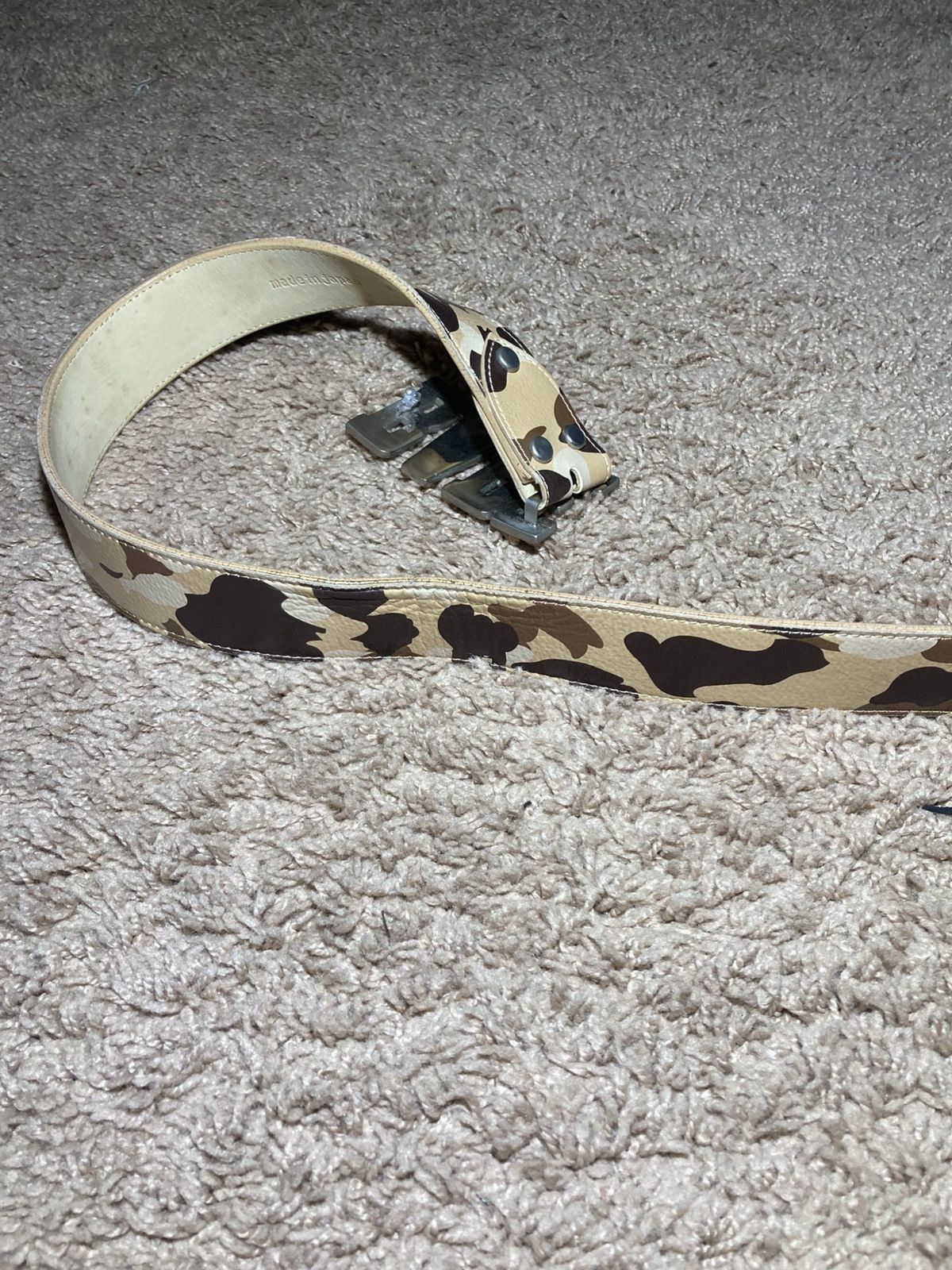 Bape Vintage 2002 Bape Brown Camo Buckle Belt Logo OG 90s Nigo Size ONE SIZE - 3 Thumbnail