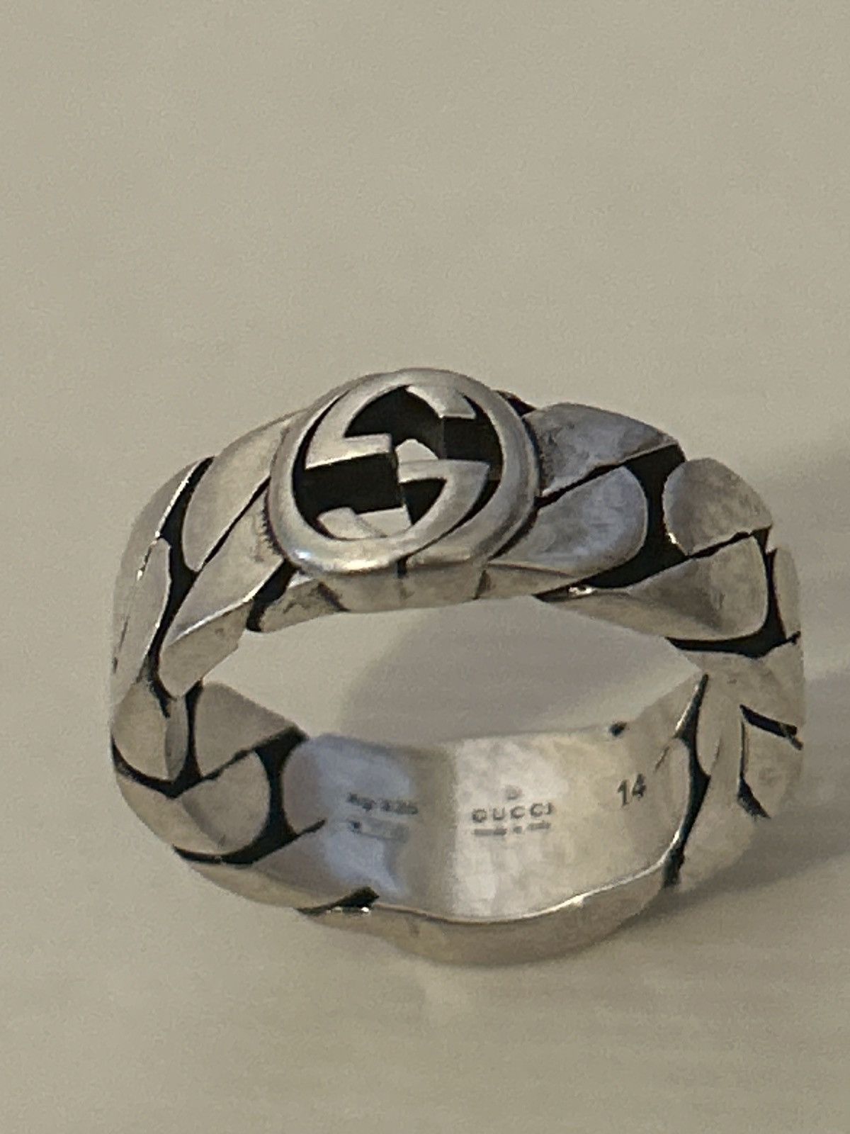 Gucci Gucci Sterling Silver Interlocking Ring Ag 925 678656 Size ONE SIZE - 7 Thumbnail
