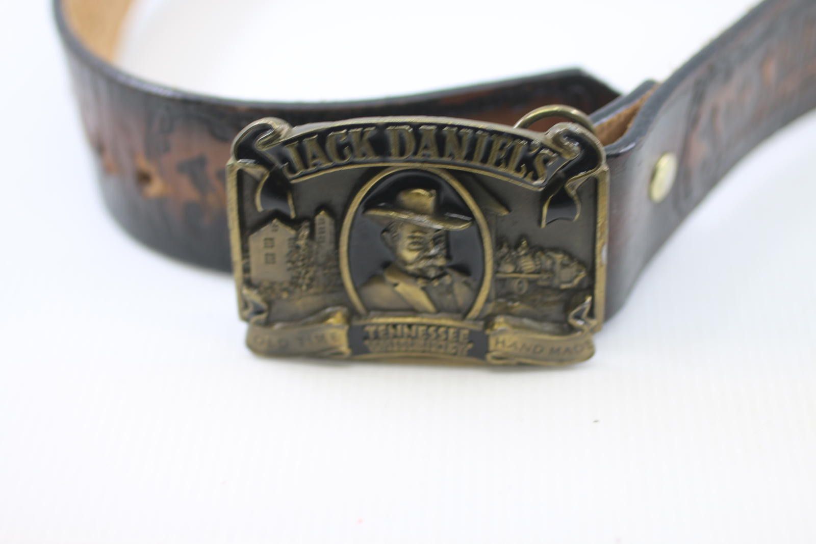 Other Vintage Jack Daniel’s Leather Belt Brass Buckle '89 Licensed Size ONE SIZE - 1 Thumbnail