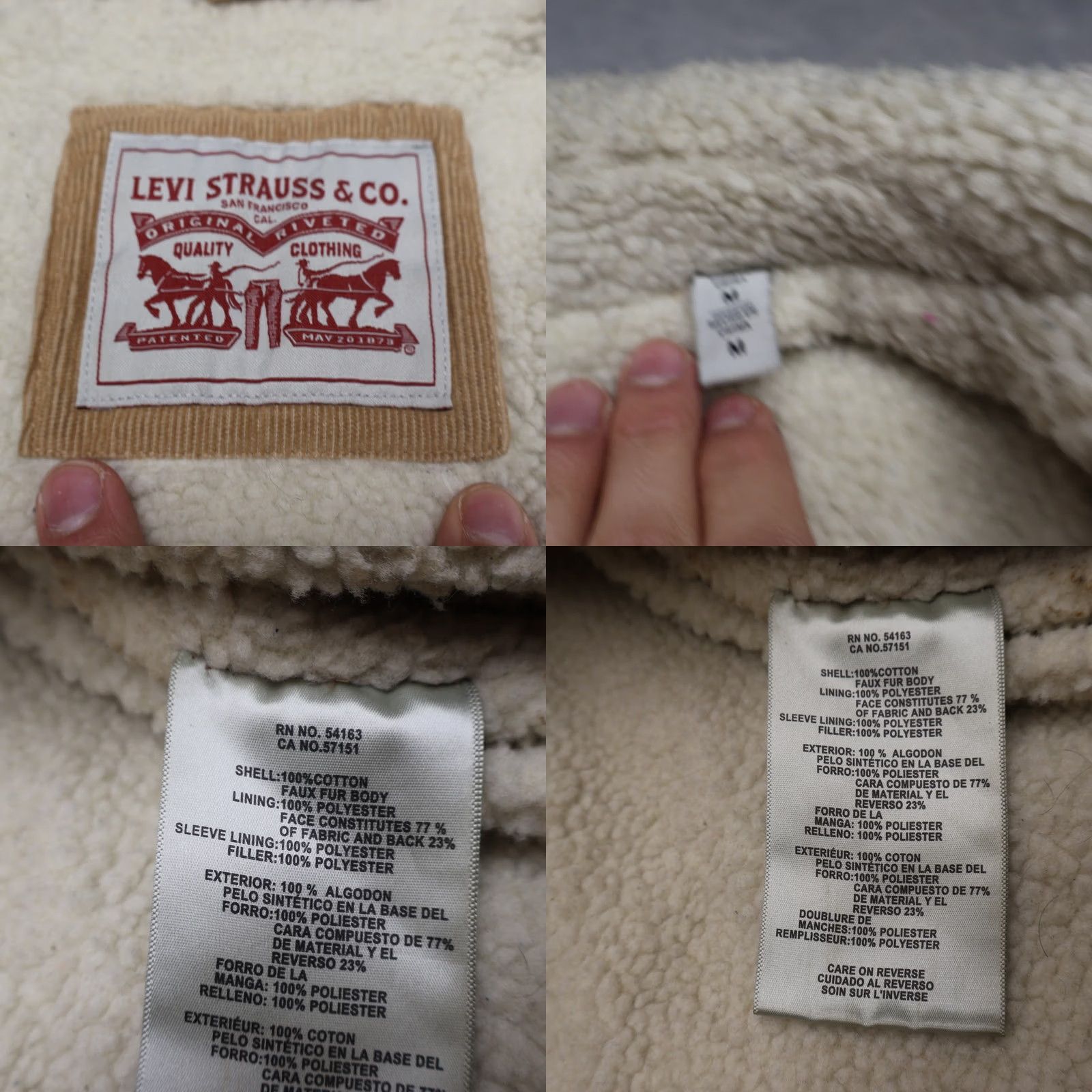 Levi's Levi's Trucker Jacket Mens Medium Beige Corduroy Sherpa Lined Rugged Full Zip Size US M / EU 48-50 / 2 - 8 Thumbnail