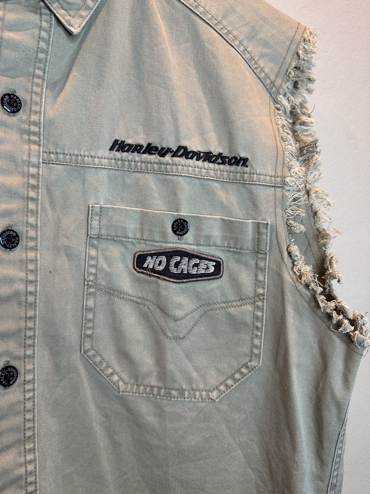 Harley Davidson × Vintage *RARE* Vintage Harley Davidson Patch Embroidered Thrash Vest Size US M / EU 48-50 / 2 - 6 Thumbnail