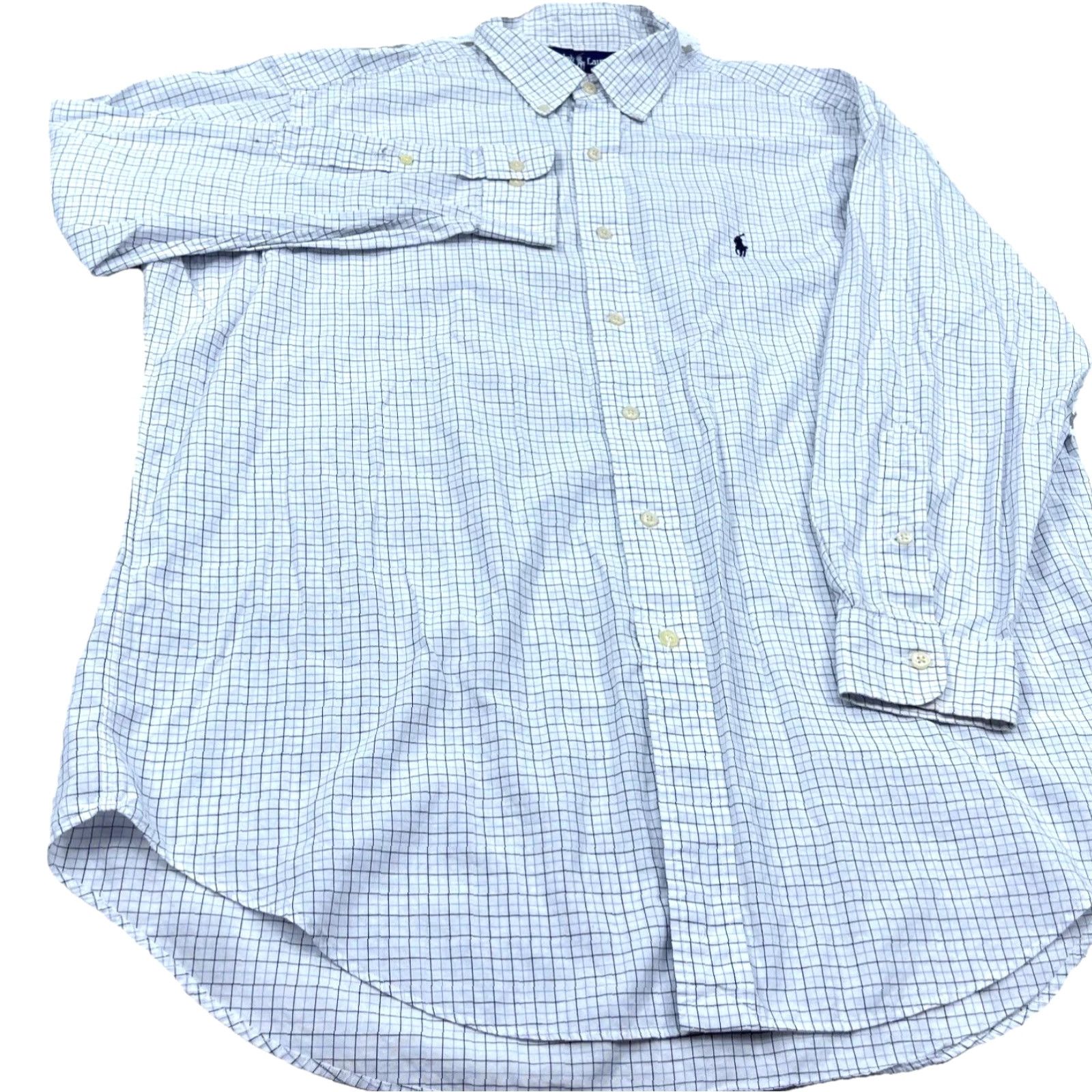 Ralph Lauren Ralph Lauren Shirt Men 16.5 32 White Blue Pony Button-Up Yarmouth Tattersall PP* Size US XL / EU 56 / 4 - 6 Thumbnail