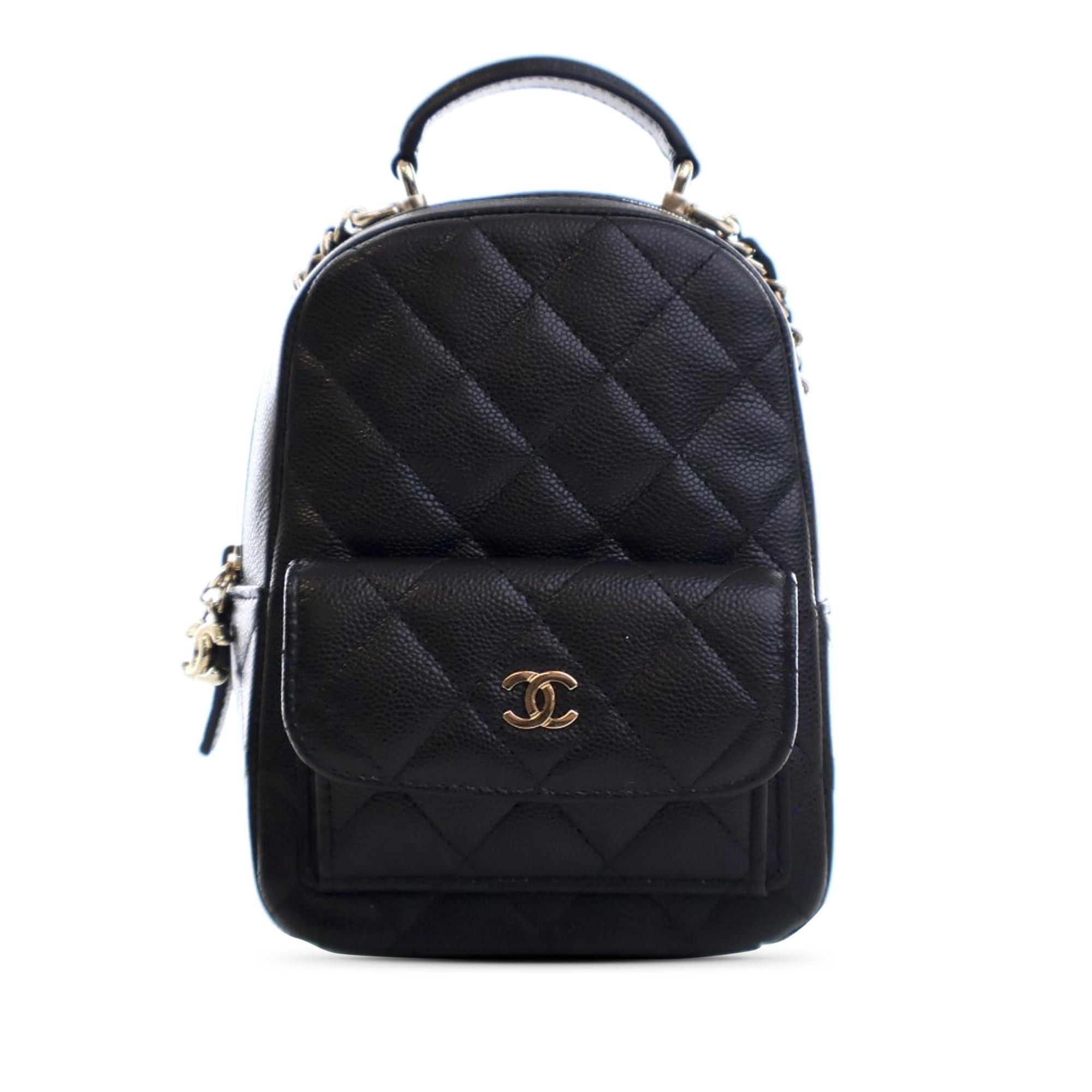 Chanel Black Mini CC Quilted Caviar Leather Backpack | Grailed