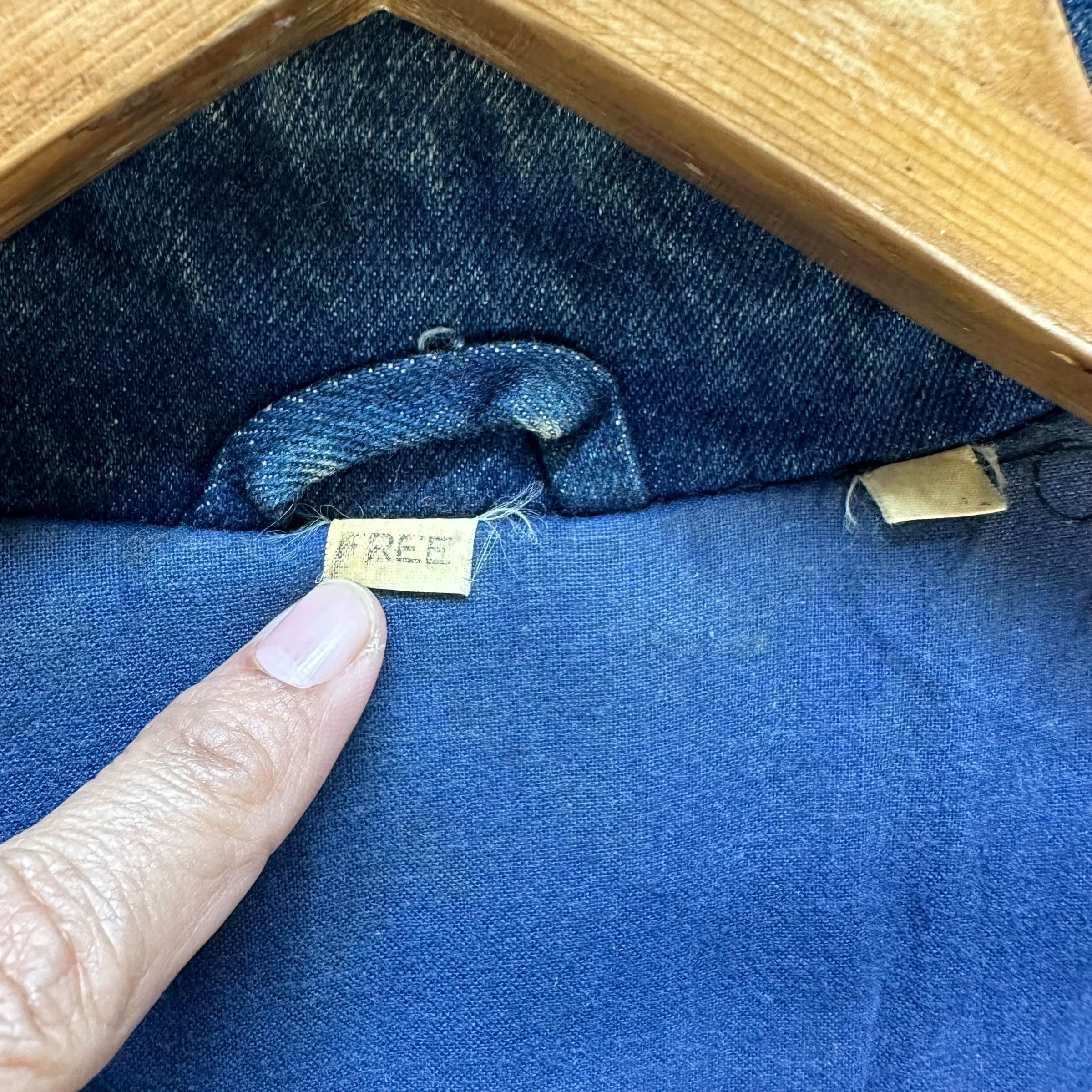 Japanese Brand 90's RVX Blue Denim Jacket Free Size Nice Design #1497-A62 Size US L / EU 52-54 / 3 - 9 Thumbnail