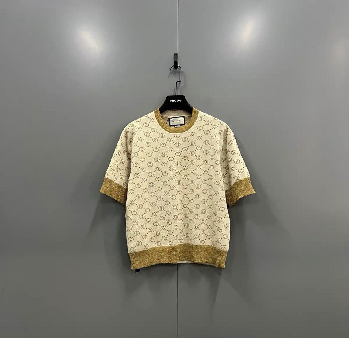 Gucci Gucci Gold Thread Intarsia GG Knit Short Sleeve Top J41 Size S / US 4 / IT 40 - 1 Thumbnail