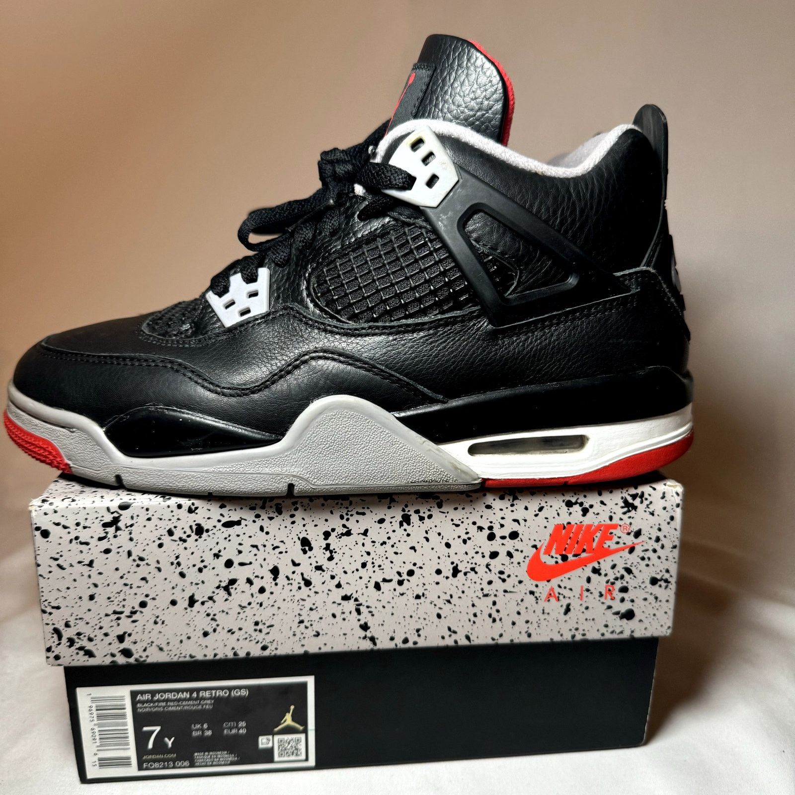 Jordan Brand × Nike Size 7 - Air Jordan 4 Retro GS Bred Reimagined Men's Shoes Size US 7 / EU 40 - 10 Thumbnail