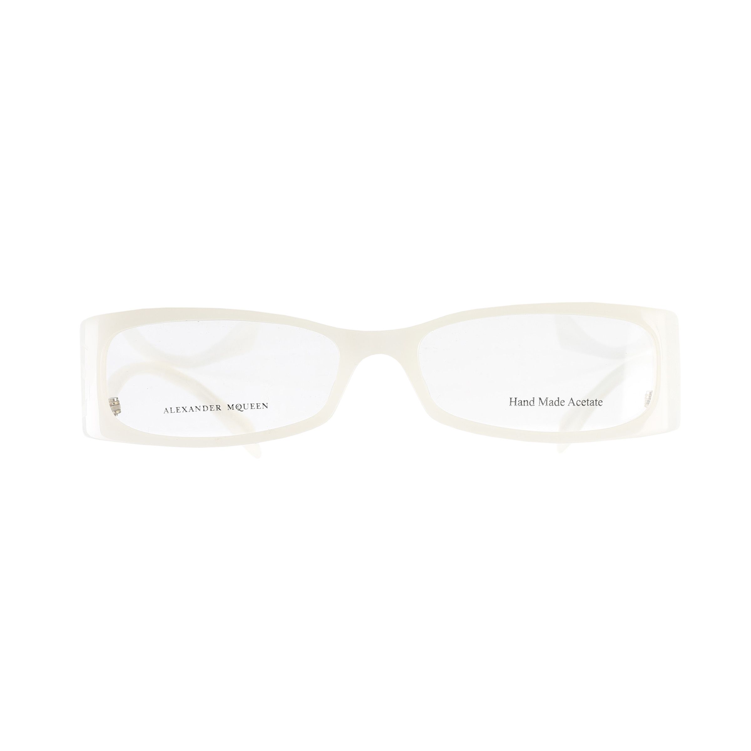 Alexander McQueen Alexander McQueen '90s Milky White Flat Glasses Size ONE SIZE - 2 Thumbnail