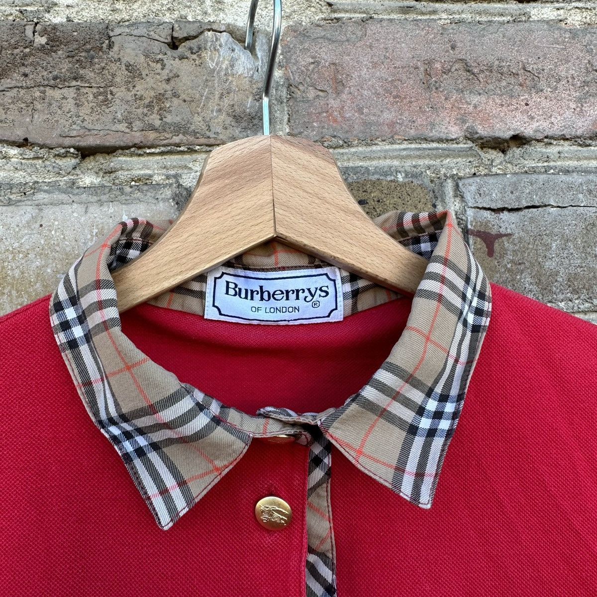 Burberry Burberrys Burberry Vintage Polo Red Shirt Tank Top L Wmns Size L / US 10 / IT 46 - 2 Thumbnail