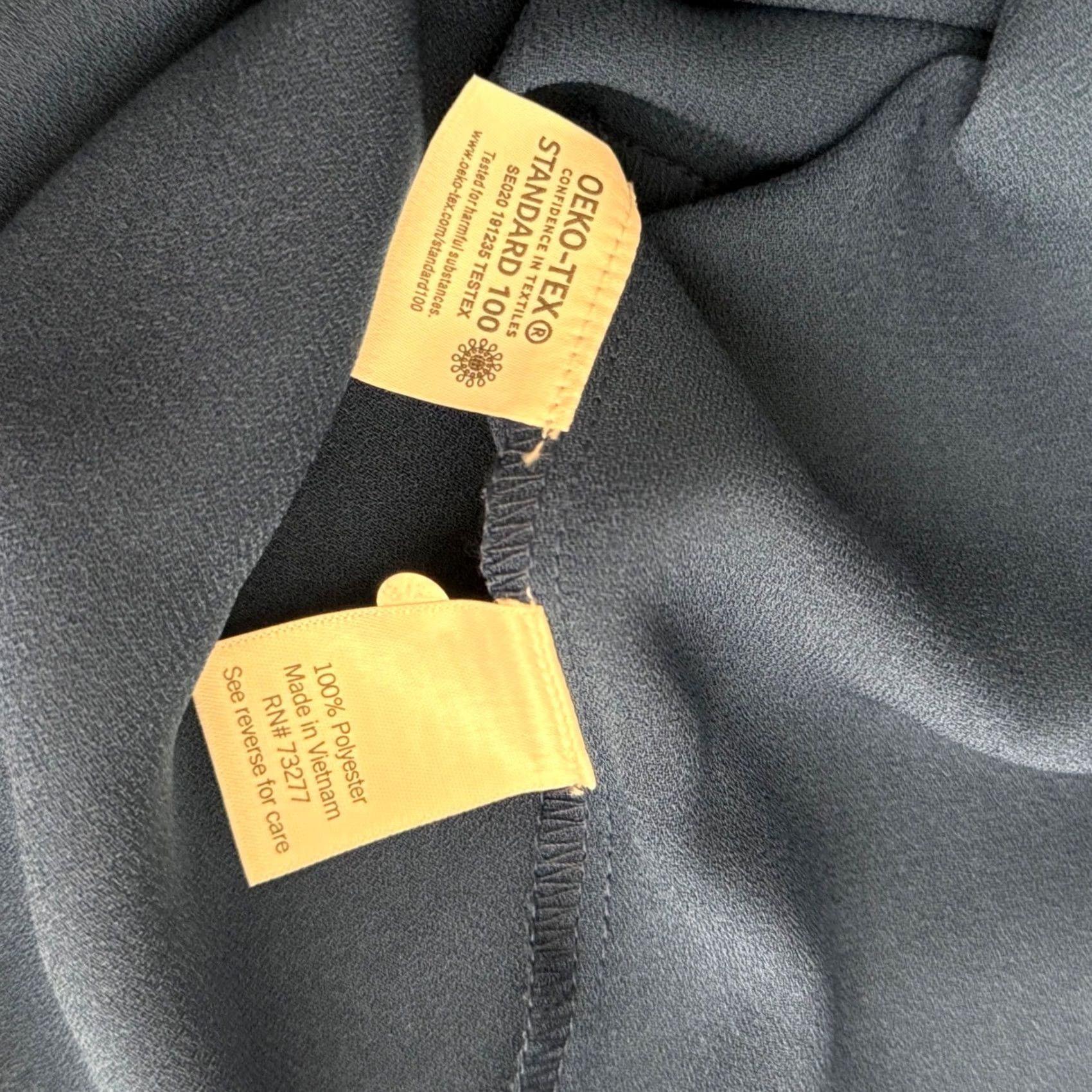 Vintage LC Lauren Conrad Womens M Sleeveless V-Neck Top Blue Coquette NWT Ruffle Blouse Submarine Navy Chiffon-Style, Office, Casual, Workwear Size M / US 6-8 / IT 42-44 - 6 Thumbnail