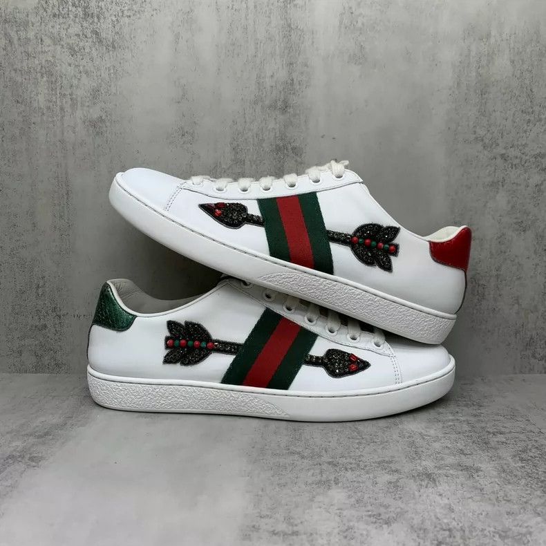 Gucci Gucci White Sneakers with Arrow Design-2505 Size US 6 / IT 36 - 2 Thumbnail