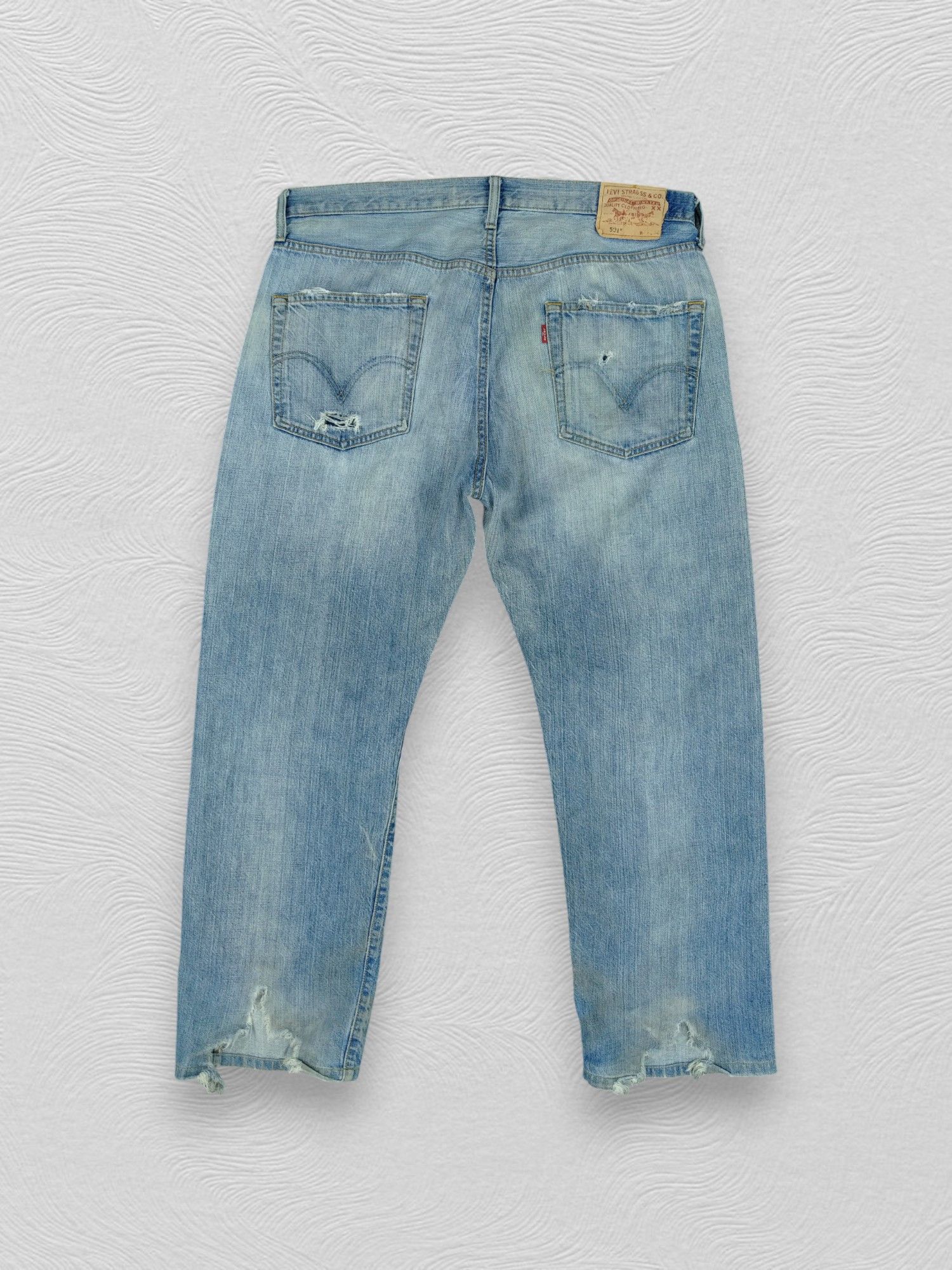Levi's 90s Light Wash Ripped Vintage Levi's 501 36x28 Denim -JN999 Size US 36 / EU 52 - 2 Thumbnail