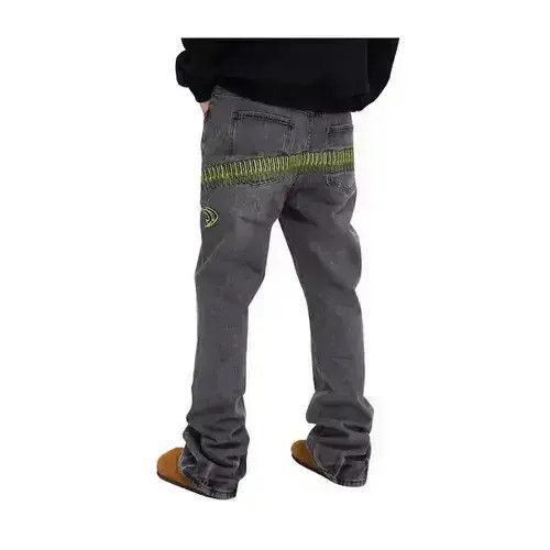 Japanese Brand Bullets Embroidery Stacked Denim Jeans Size US 32 / EU 48 - 3 Thumbnail