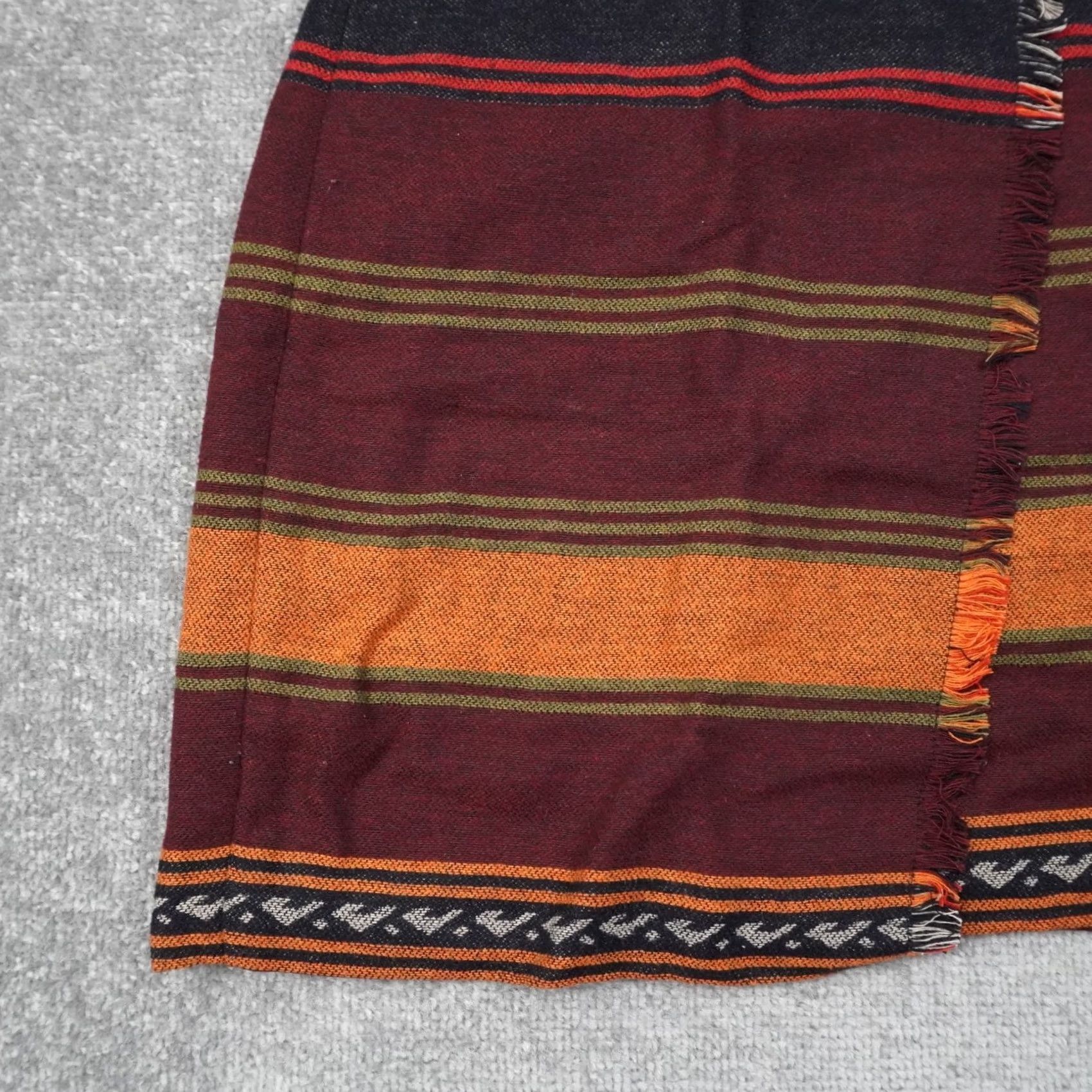 Ann Taylor Ann Taylor Loft Southwestern Blanket Fringe Faux Wrap Skirt Womens 00 Multicolor Wool Blend Fringe Aztec Southwestern Wrap Skirt Womens XX? Size 24" / US 00 / IT 34 - 7 Thumbnail