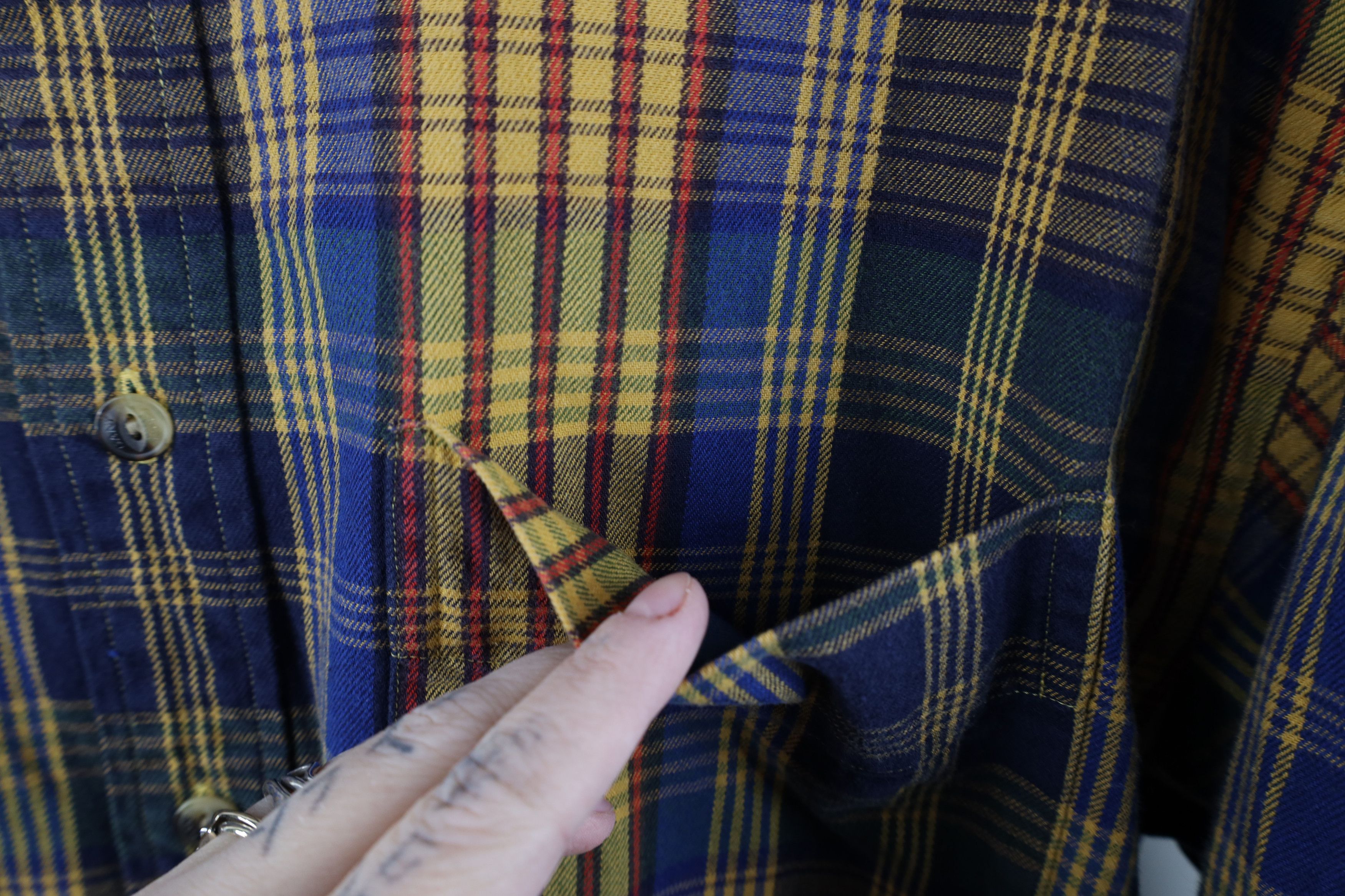 Vintage Vintage 90s Streetwear Cotton Twill Button Down Shirt Plaid Size US M / EU 48-50 / 2 - 4 Thumbnail