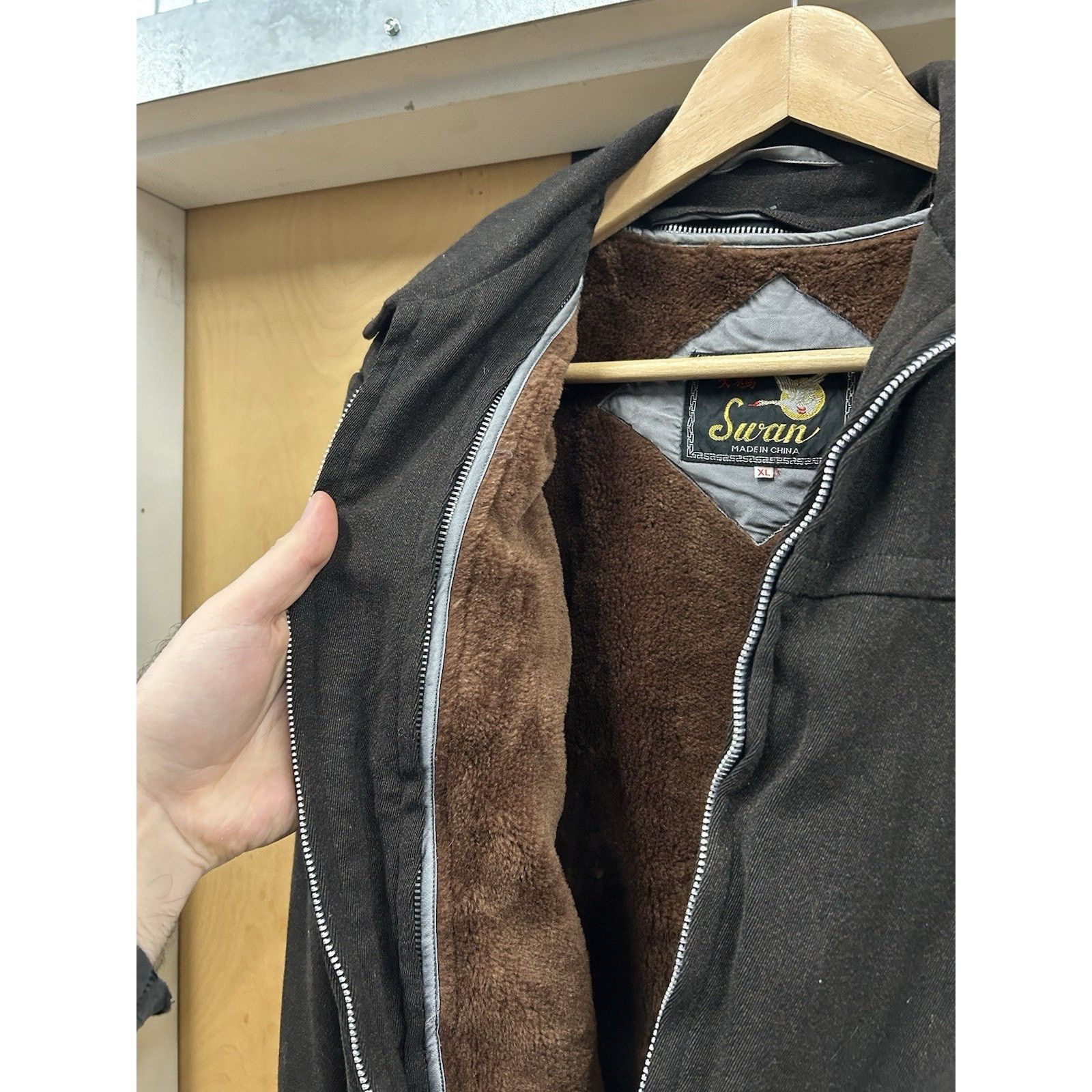 Vintage 1960s Gabardine Ricky Jacket Mens XL Fleece Lined Rockabilly Size US XL / EU 56 / 4 - 5 Thumbnail