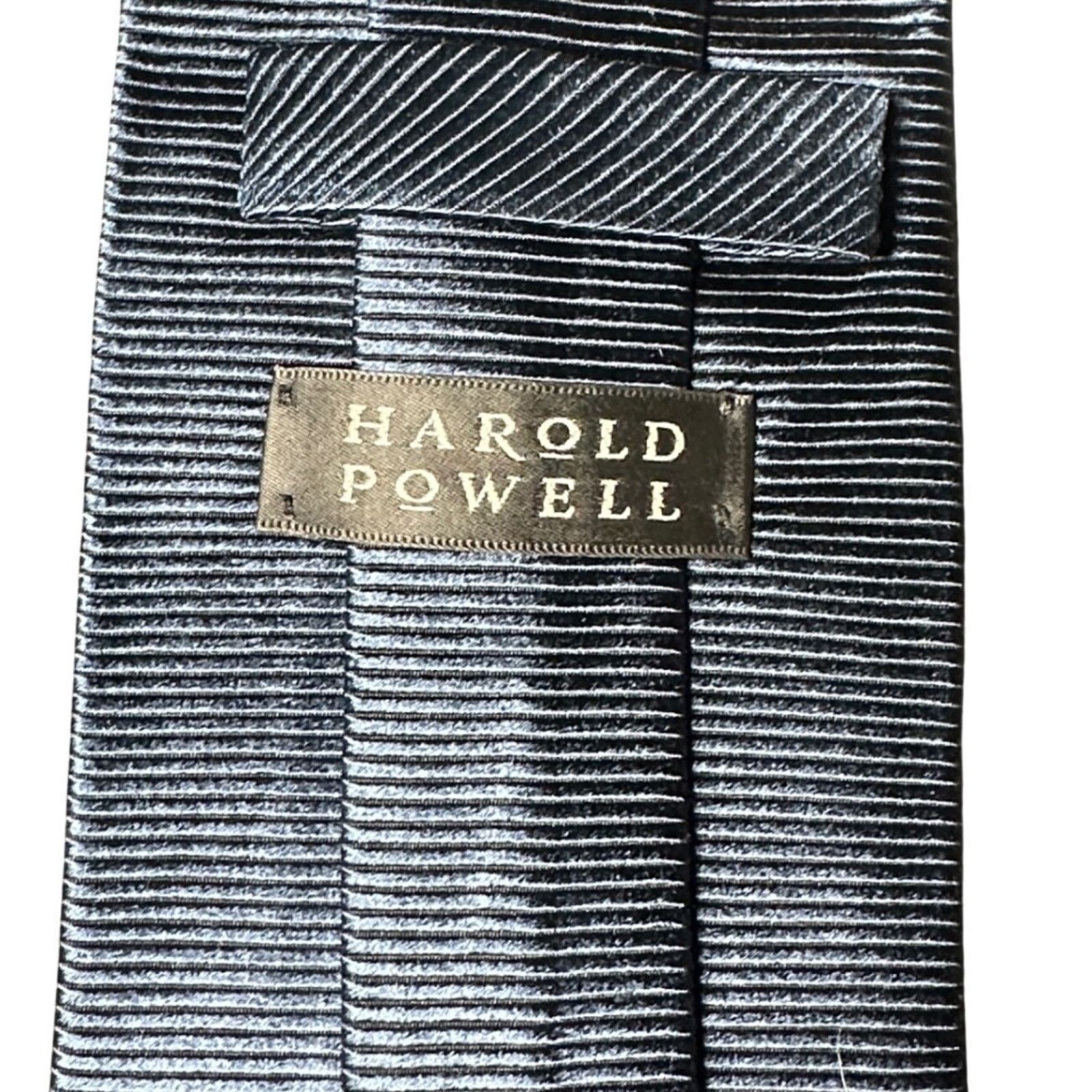 Other Harold Powell Neck Tie Silk Striped Dark Blue Formal Size ONE SIZE - 4 Thumbnail