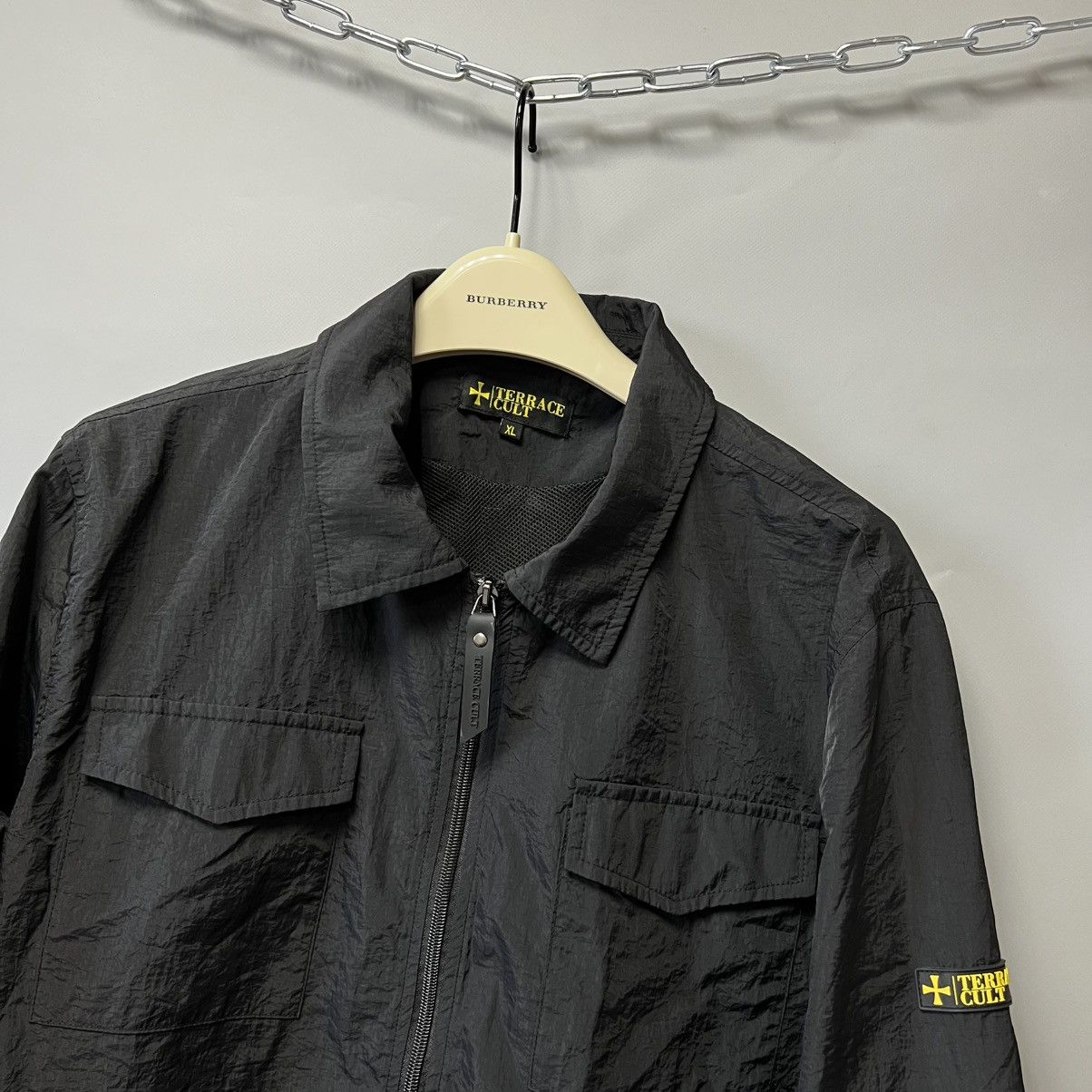 Designer Nylon Overshirt Jacket Black Terrace Cult Size US XL / EU 56 / 4 - 6 Thumbnail