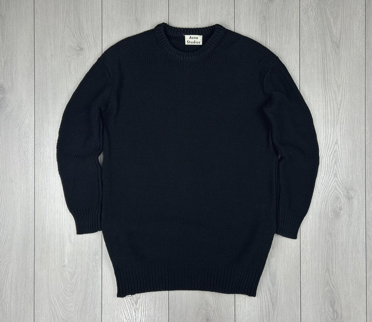 Acne Studios Acne Studios Sade PSS14 Oversize Side Zippers Knit Black XS Size XS / US 0-2 / IT 36-38 - 1 Thumbnail