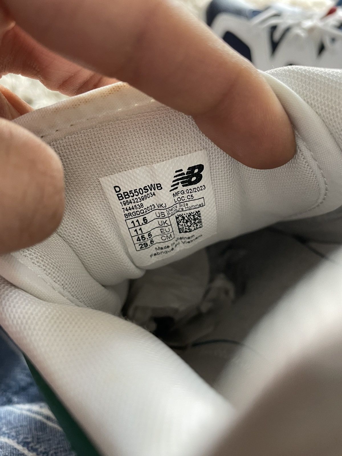 New Balance New Balance Mens 550 White Classic Pine Size US 11.5 / EU 44-45 - 10 Thumbnail