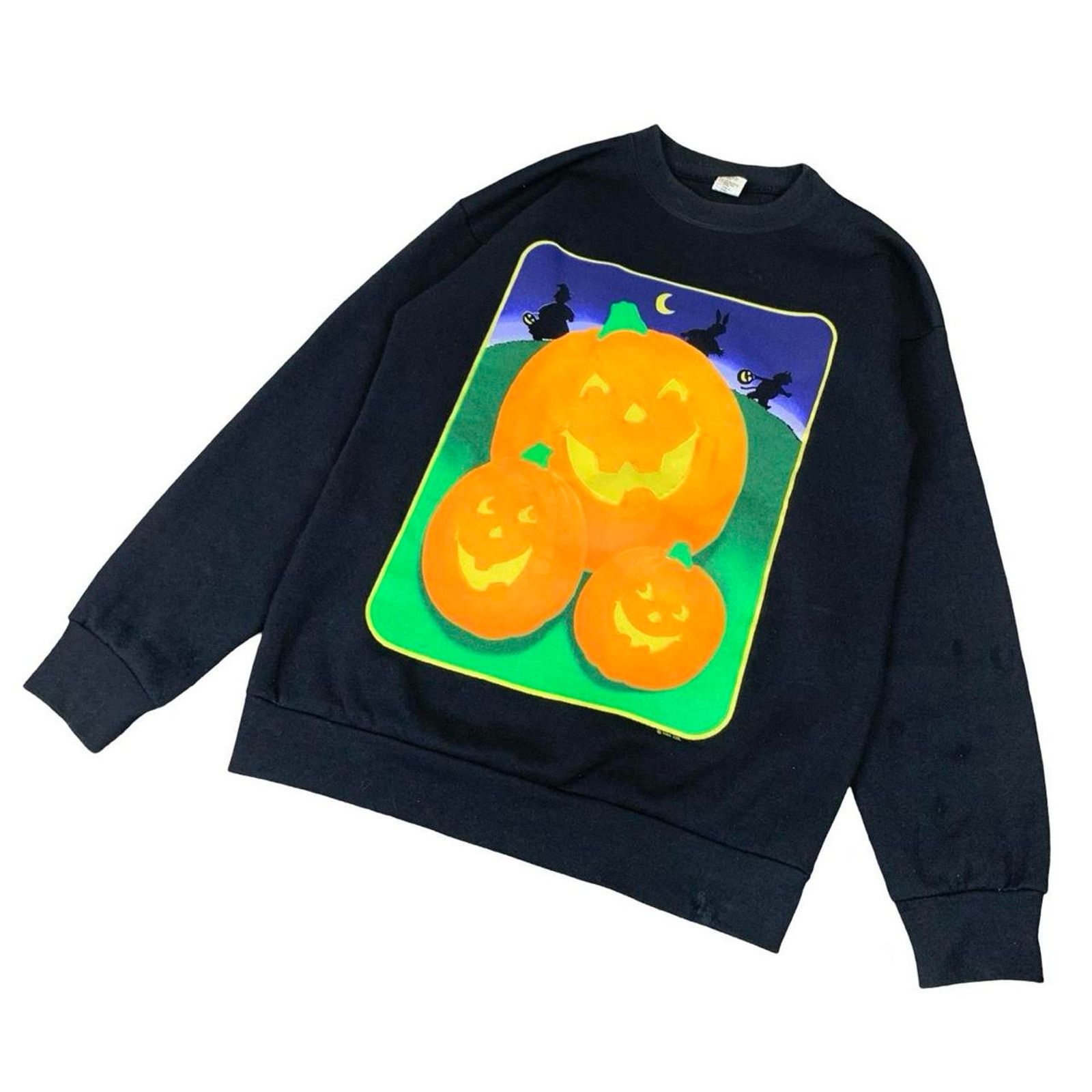 Vintage Vintage Hallmark Halloween Pumpkin Crewneck Sweatshirt Size M / US 6-8 / IT 42-44 - 1 Thumbnail